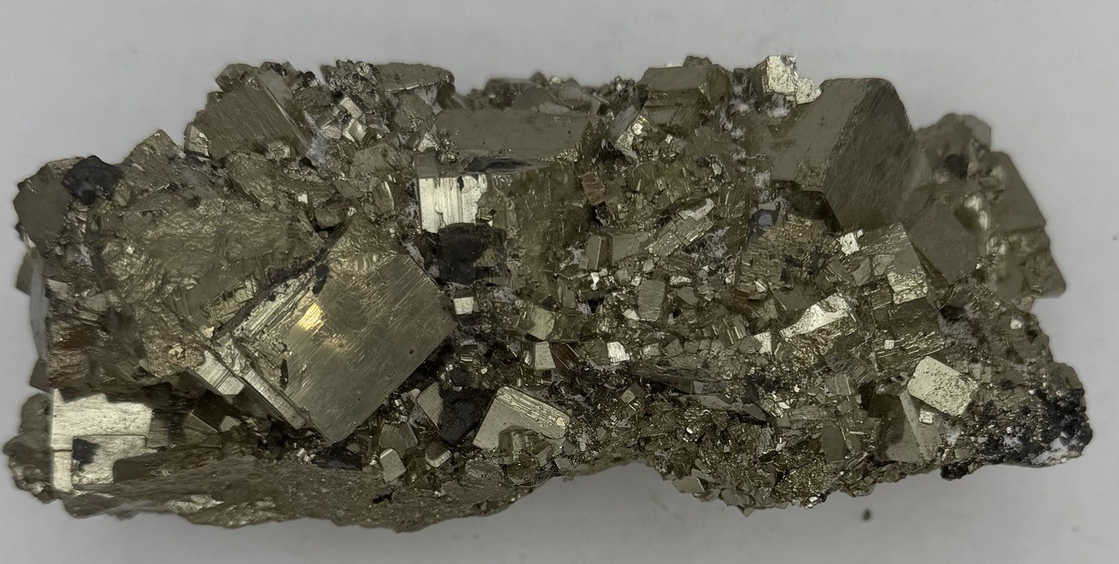 Awesome Large Natural Pyrite Crystal Cluster Peru 2.5+ Pounds 1185 Grams NICE!!