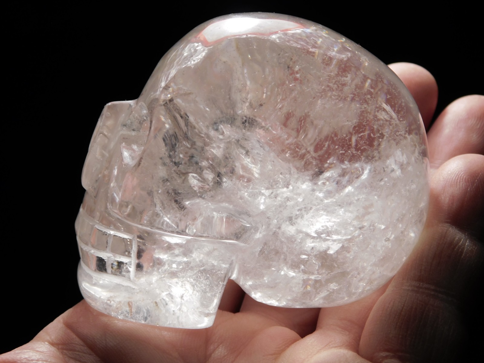 Super Translucent! Quartz Crystal SKULL Carved in Brazil 307gr