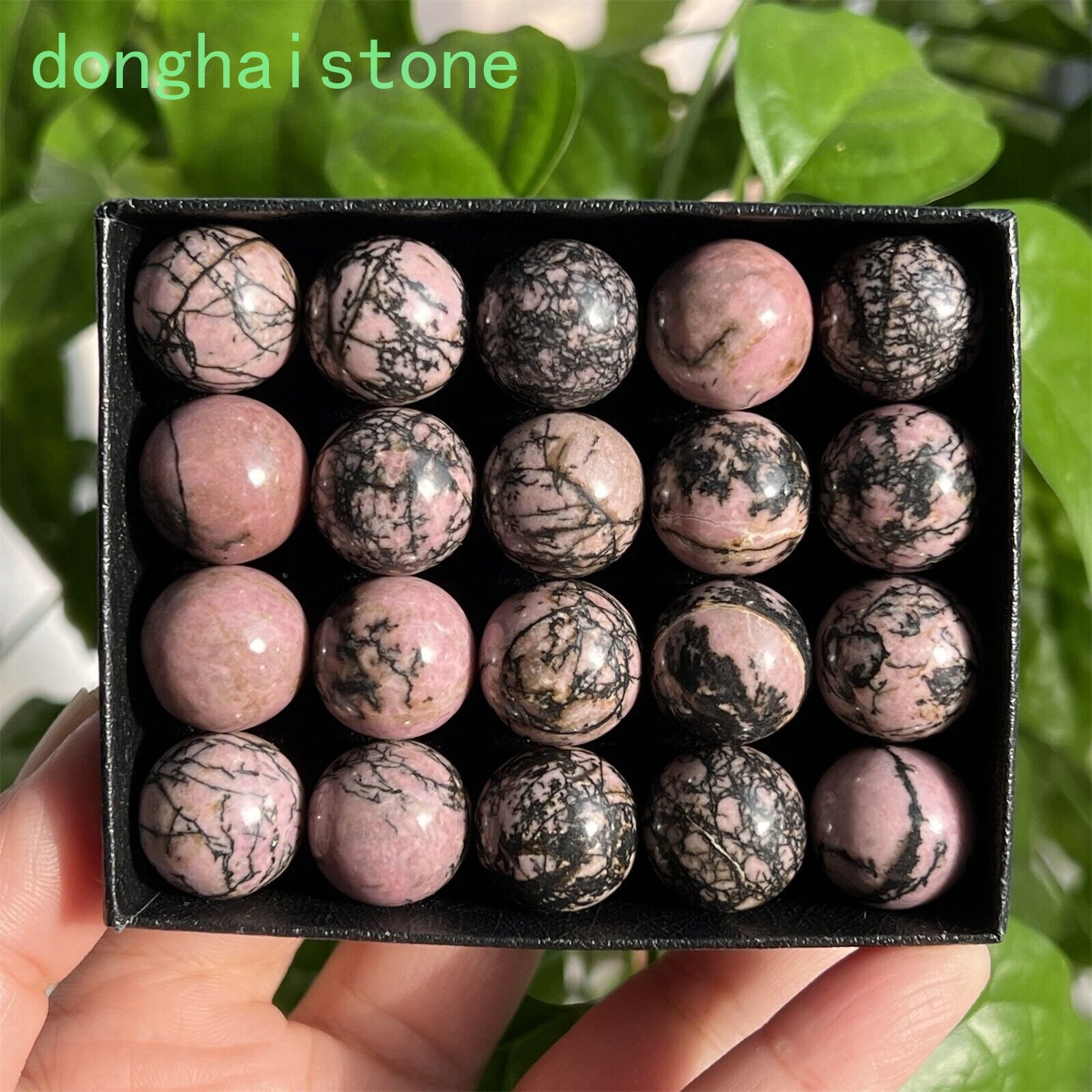 13pcs Wholesale Natural rhodonite sphere quartz crystal carved ball gem 15mm+