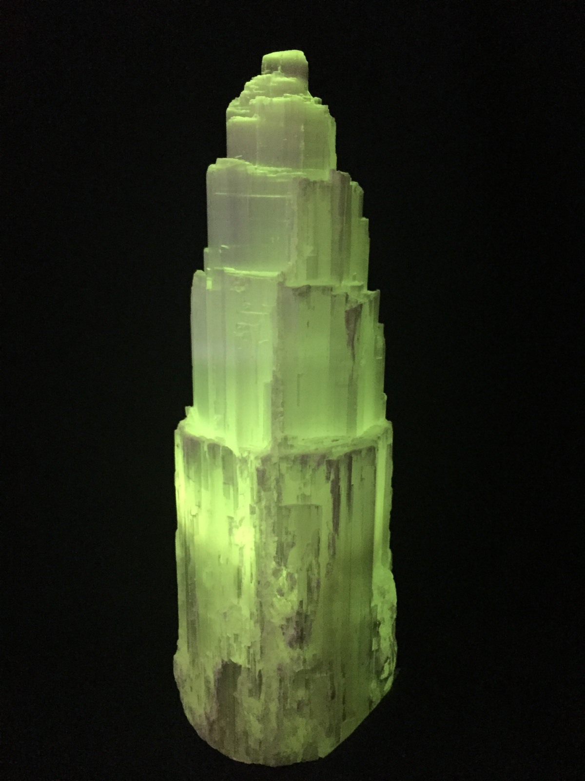 10″ Large Selenite Lamp Carve Crystal Lamp Multi Color Selenite Lamp Tower Lamp.