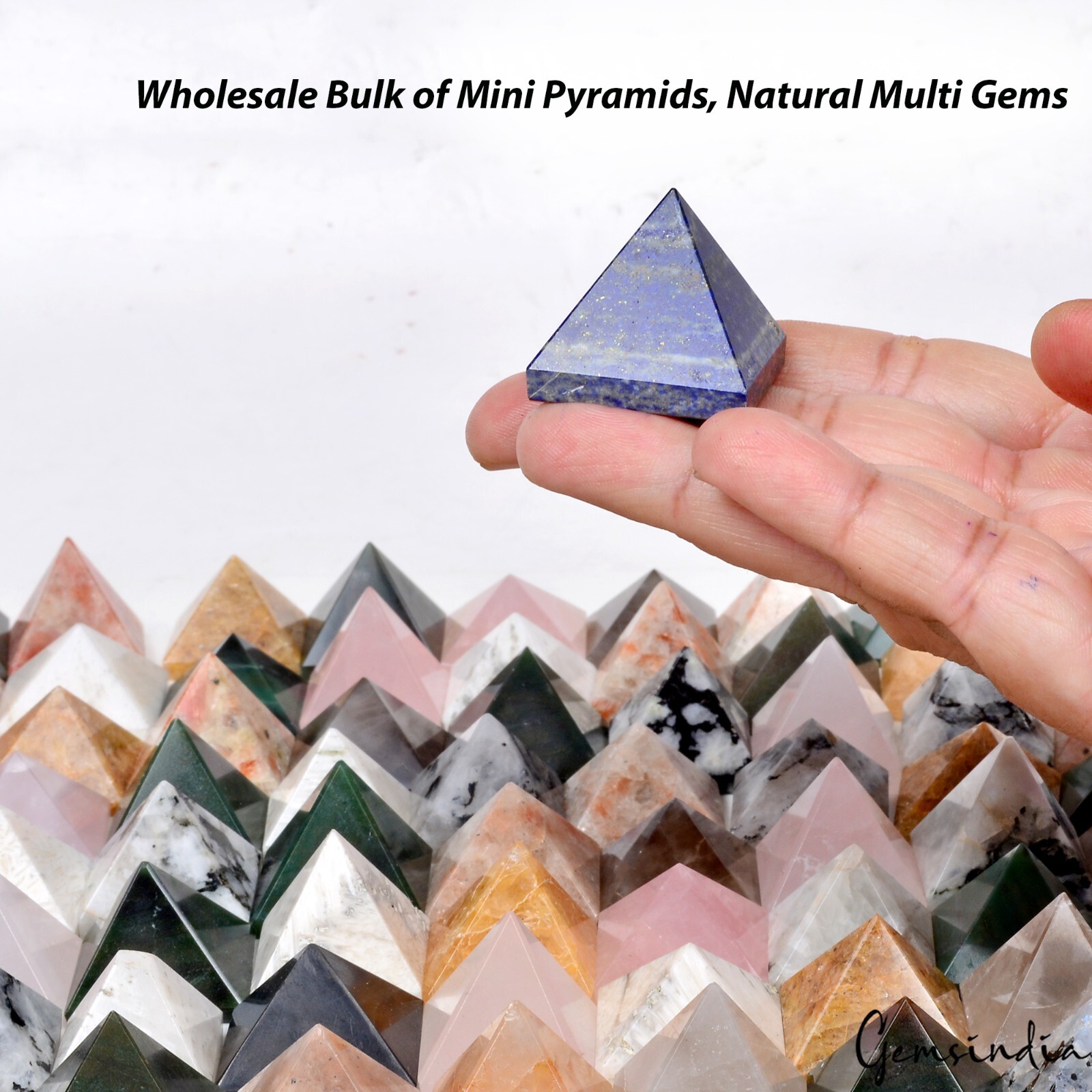 100 Pcs Multi Gems Crystal Tiny Pyramid Mineral Chakra Energy Tower Decor Gift