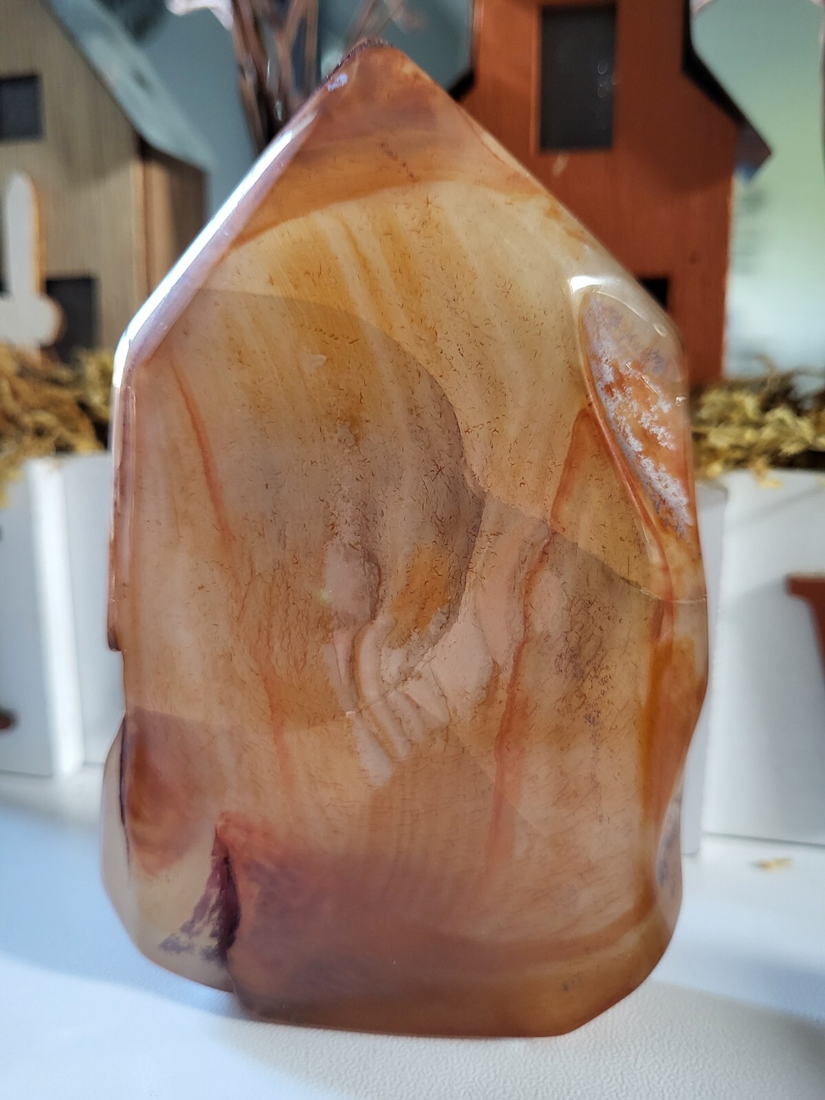 Carving Carnelian Tower Reiki Crystal 2199
