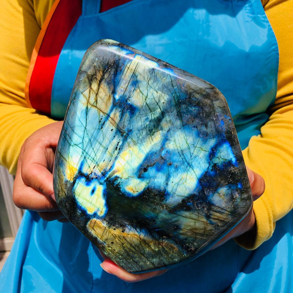 4.02LB Natural Labradorite Rough Stone For Spiritual Healing Home Decor MH4718