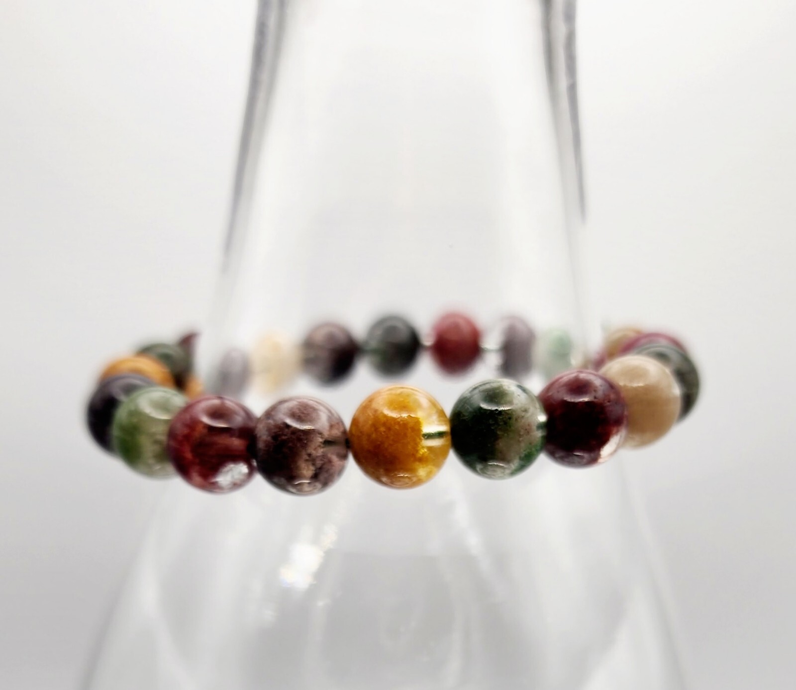 Garden Quartz *Color Enhanced* Strech Beaded Gemstone Braclet, 4 Seasons Color’s
