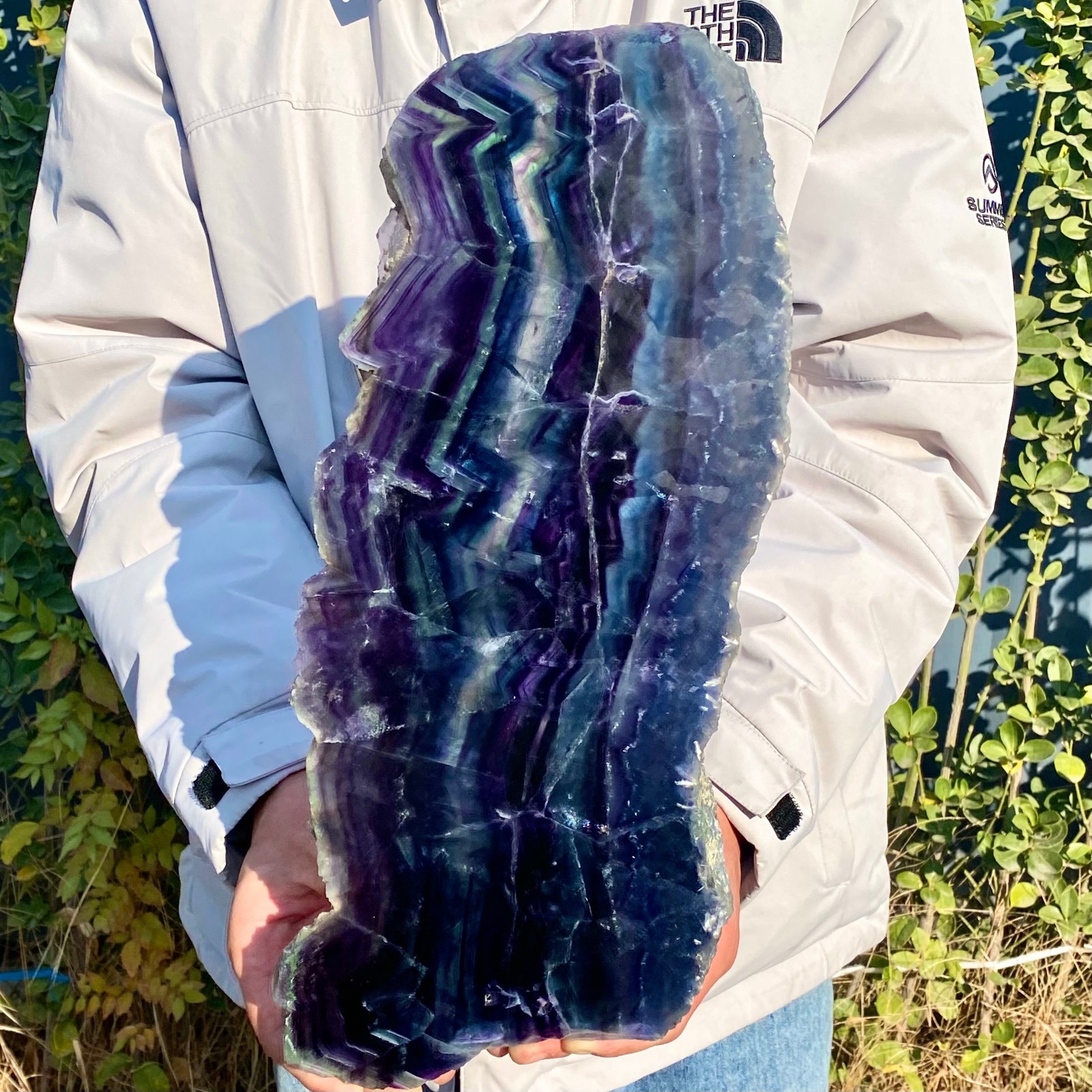 10LB Natural beautiful Rainbow Fluorite Crystal Rough slices stone specimens