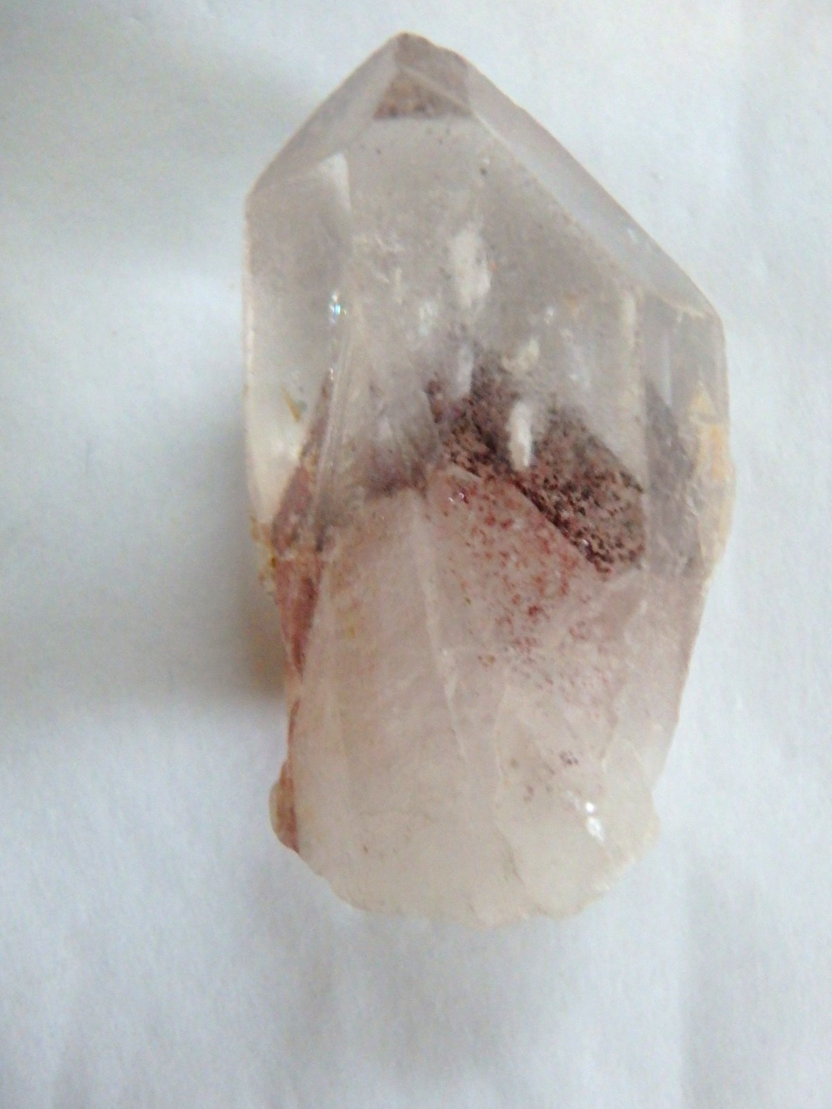 Sweet Quartz Point with Red Hematite Phantoms Mineral 14 grams