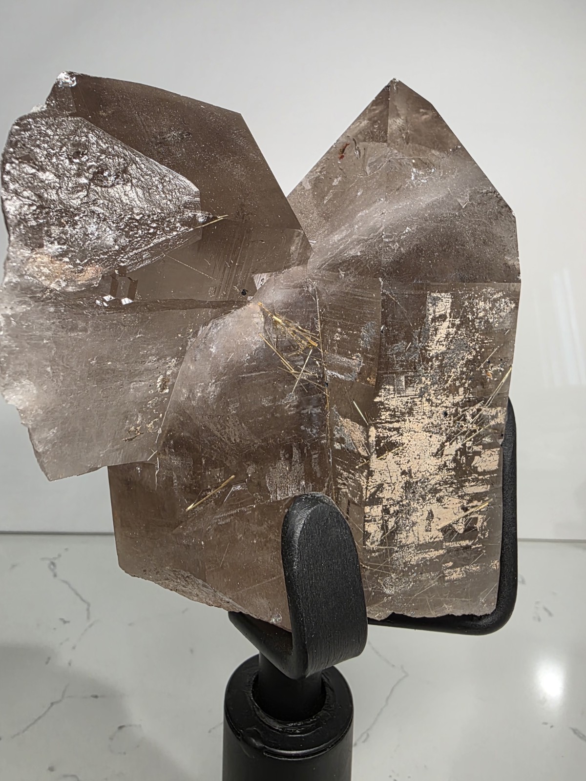 Natural Smoky Crystal Quartz Semi-polished Point Reiki Healing 3LB 5″ CHIPPED
