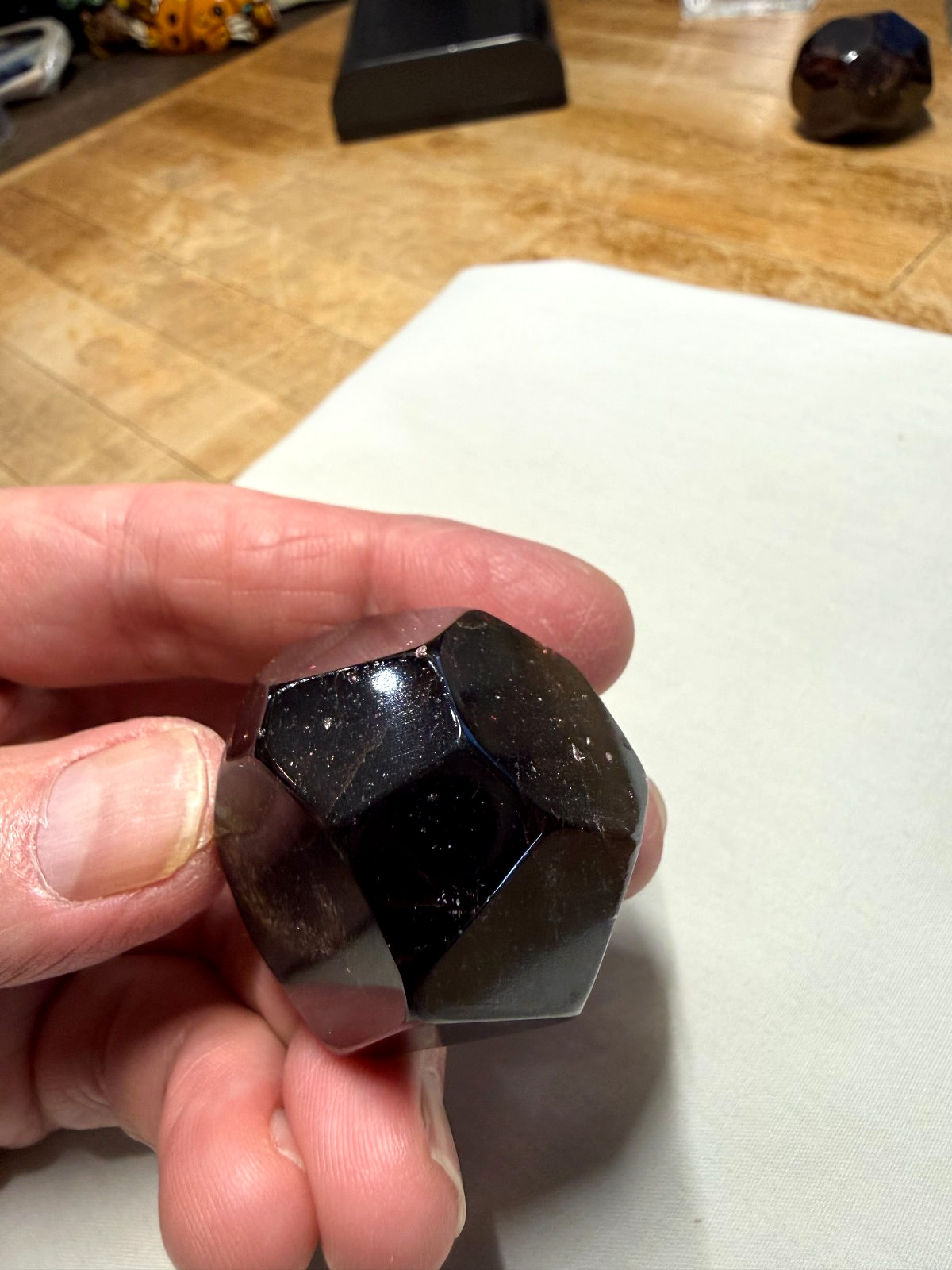 Red Garnet Crystal Gemstone Trapezohedron Carved Shaped Specimen 008