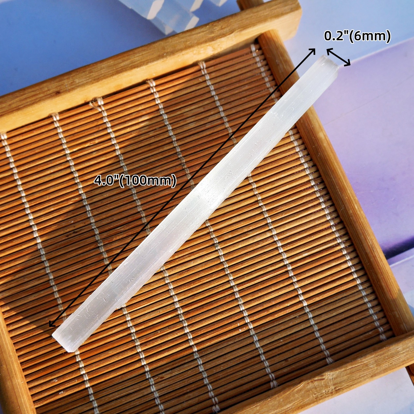 48PCS 4in Selenite Sticks Bulk Wholesale Crystal Wands Cleansing Charging Gift
