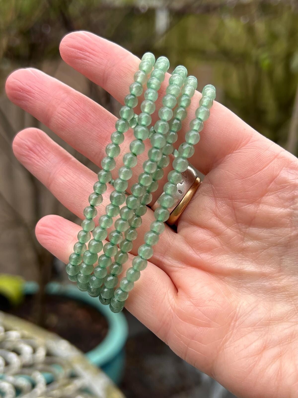 Green Aventurine Crystal Beaded Bracelet 4mm AAA+