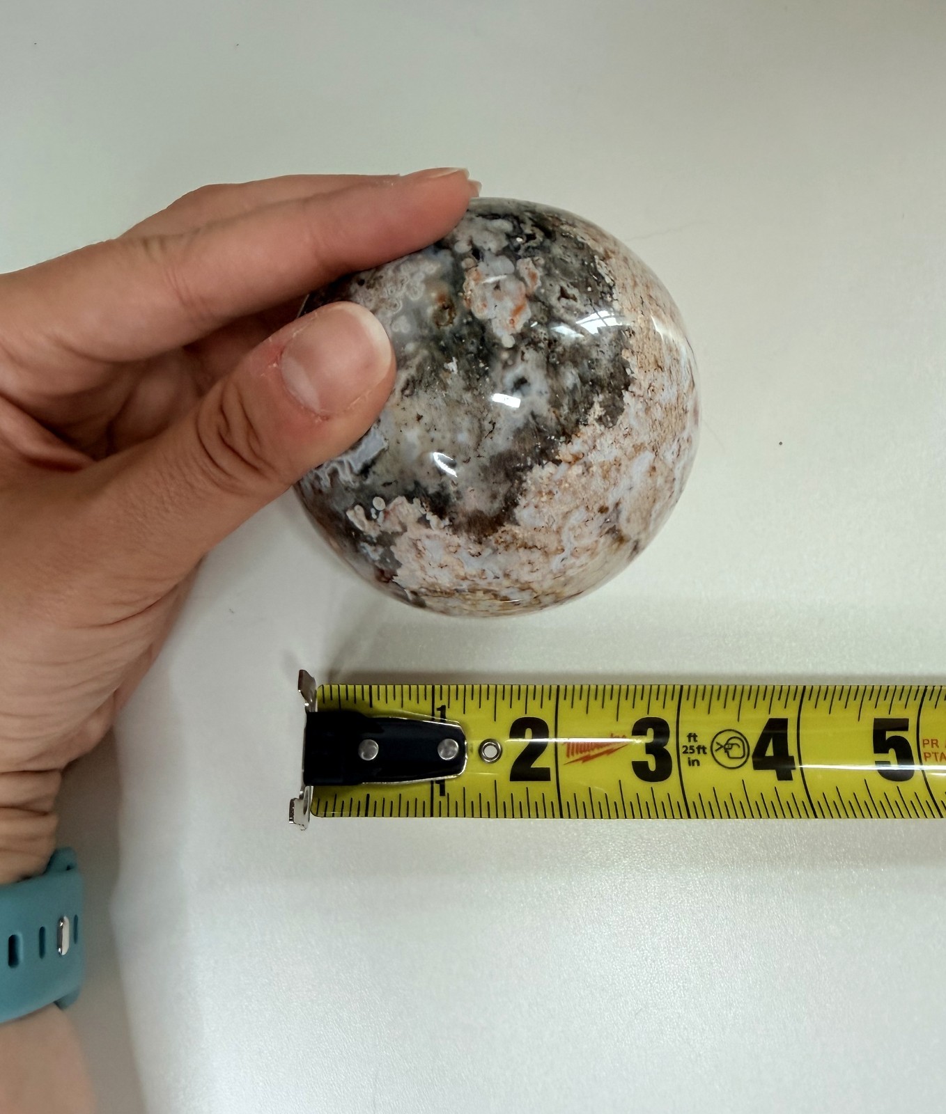 Ocean Jasper Sphere Druzy Vug Orbicular Polished Crystal Ball 729g 3.25in