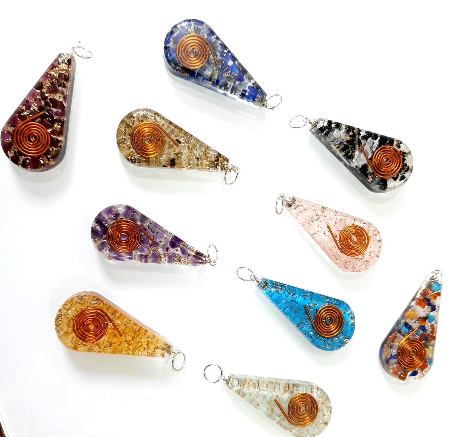 ORGONE PENDANT HEALING METAPHYSICAL CRYSTAL EMF PROTECTION PENDANT NATURAL STONE