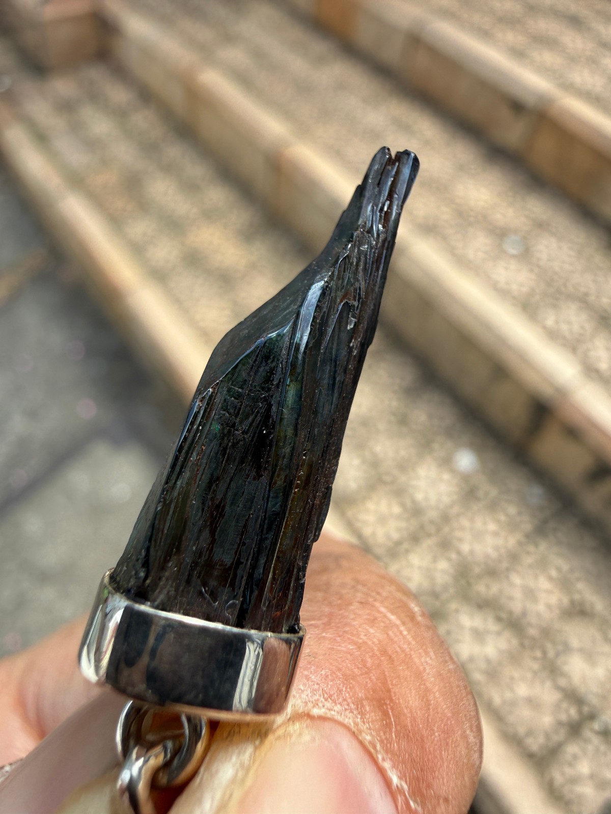 Vivianite Crystal Pendant silver 925 Raw anxiety healing natural awareness