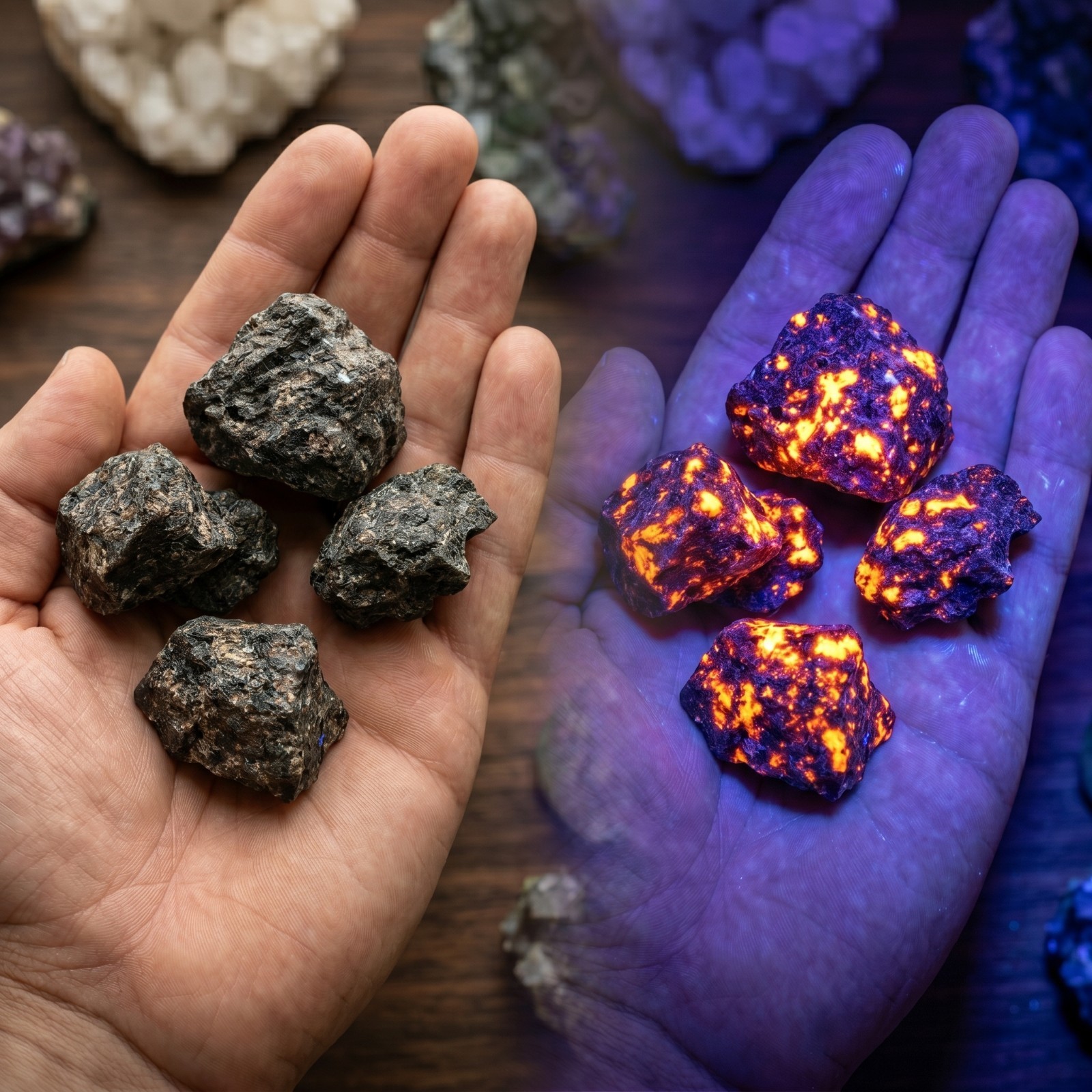 Natural Raw Yooperlite UV Reactive Glowing Fire Stone Mineral Specimen 25-30g