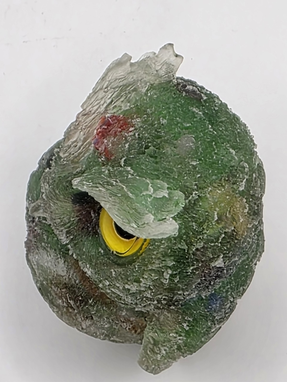 2.5″ Owl Crystal Orgonite Carving Green Mixed Chips In Resin Figurine