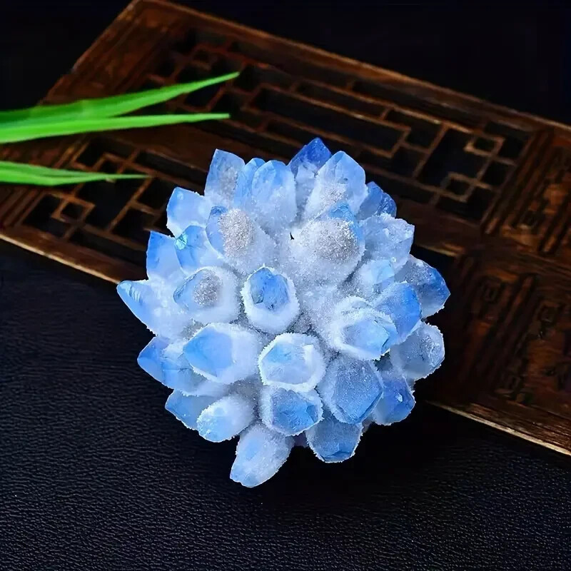 300g+ New Find Blue Phantom Quartz Crystal Cluster Mineral Specimen Healing 1pc