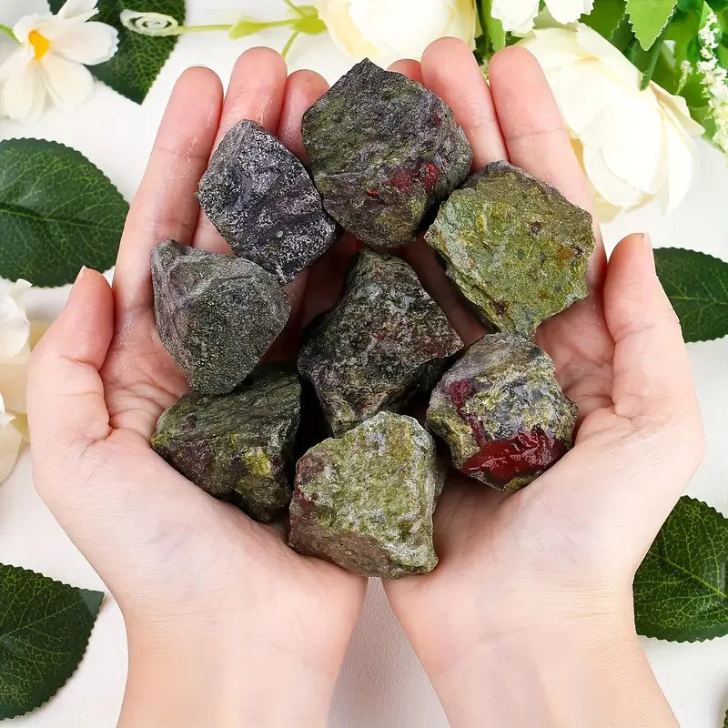 5PCS Raw Dragon Bloodstone Jasper Healing Crystal Rough Rock Specimen Gifts
