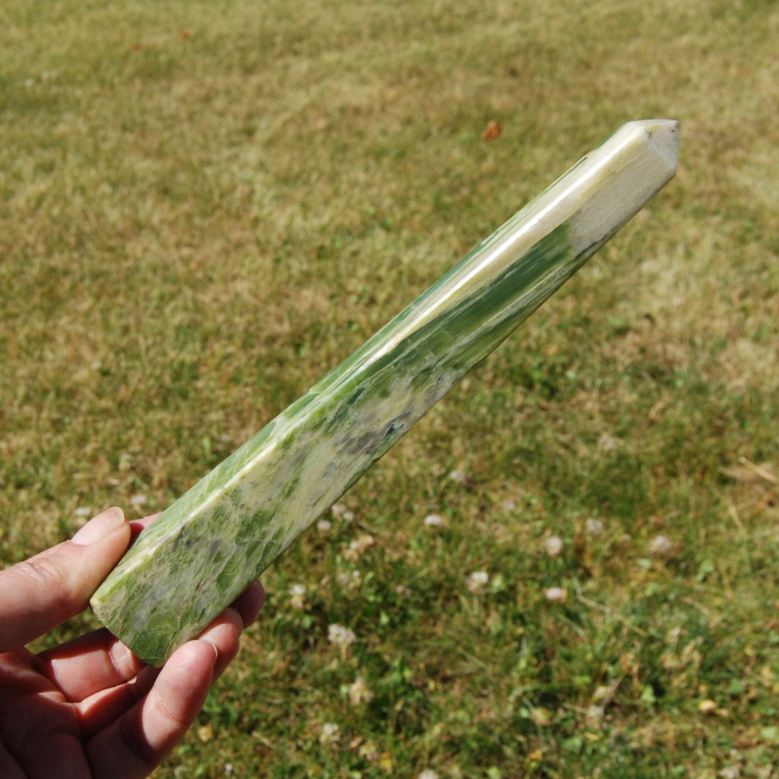 7.5″ Serpentine Crystal Tower Obelisk – 219g Stone of Transformation, Stability