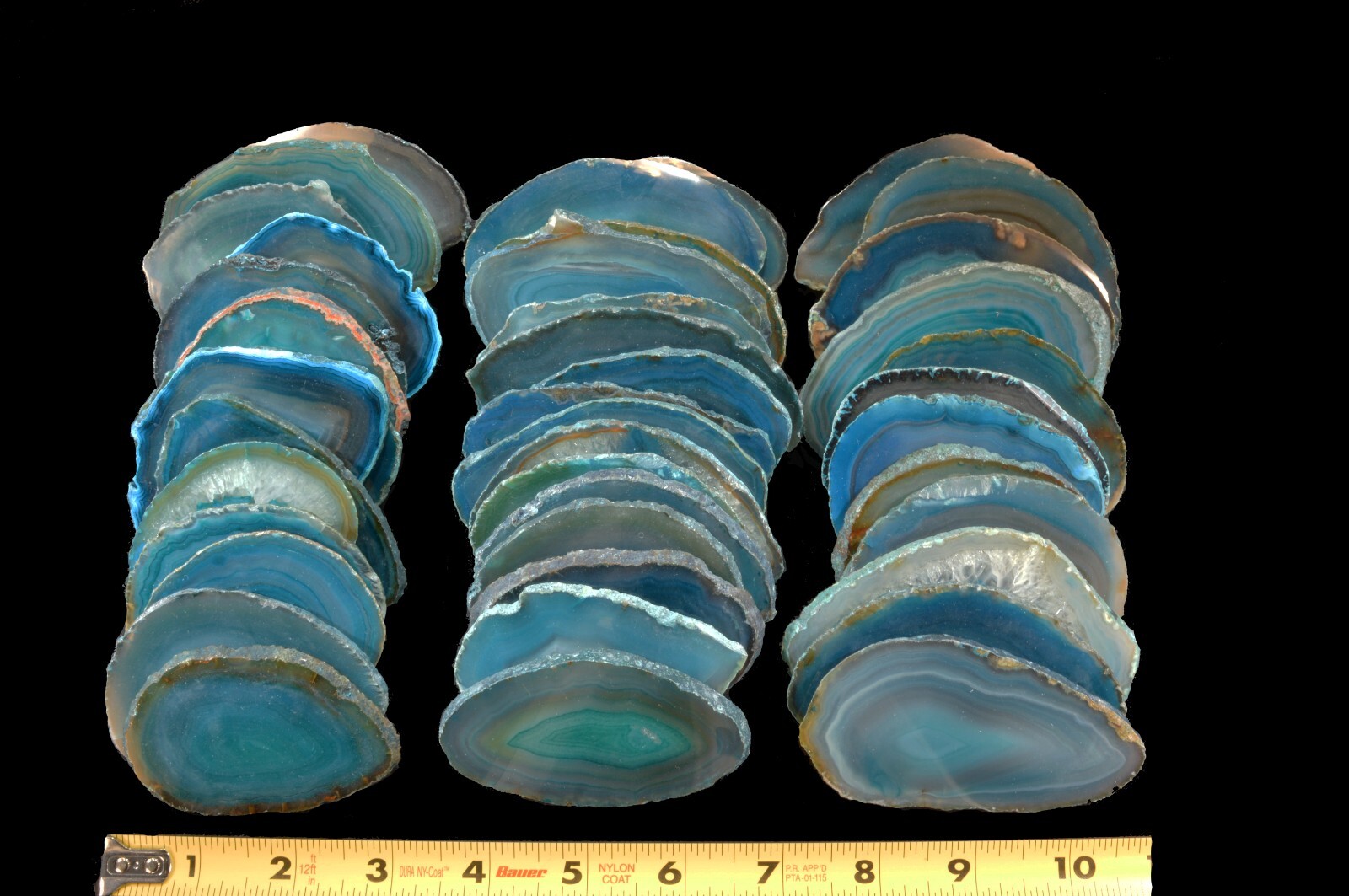 AGATE GEODE Slice Teal 2 1/2″ Polished Rock Mineral Throat Chakra Healing Stone