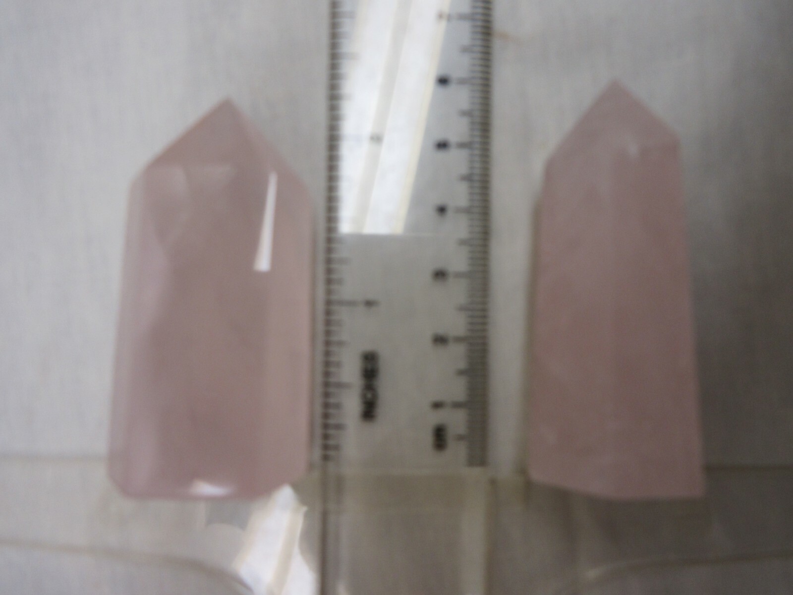 Rose Quartz X 2 Single Point Wand Reiki Healing Crystal Natural Gemstone #115