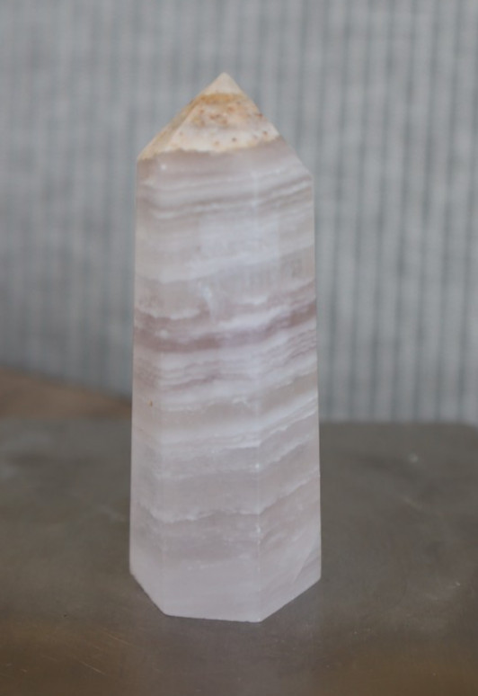 SILKY FLUORITE POINT 2.84 INCHES TALL/ 81.1 GRAMS