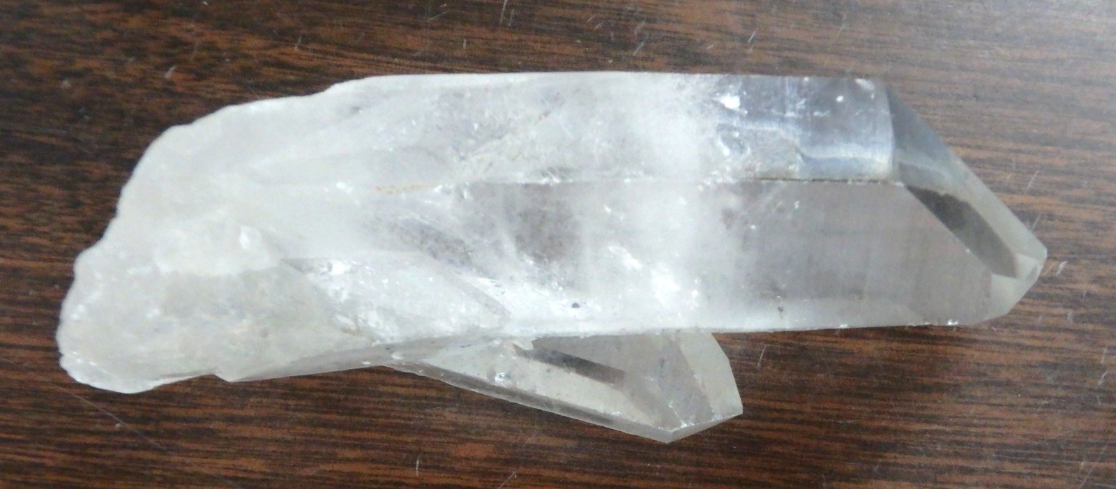 Crystal Twin Quartz Point $43 All Natural with Key Etchings 204.8 grams Rocket