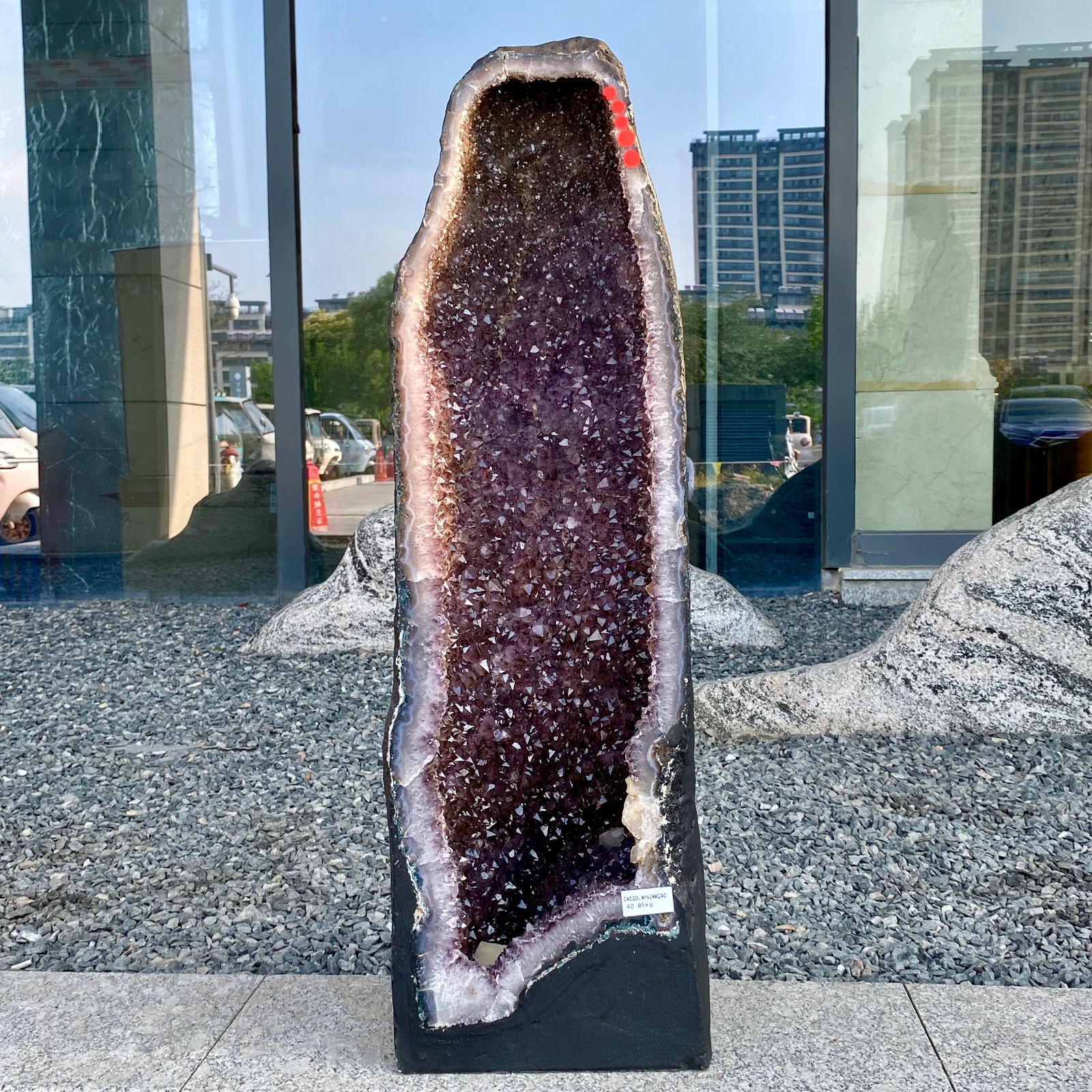 88.8LB Natural Amethyst Geode Quartz Crystal Cluster Cathedral Energy healing