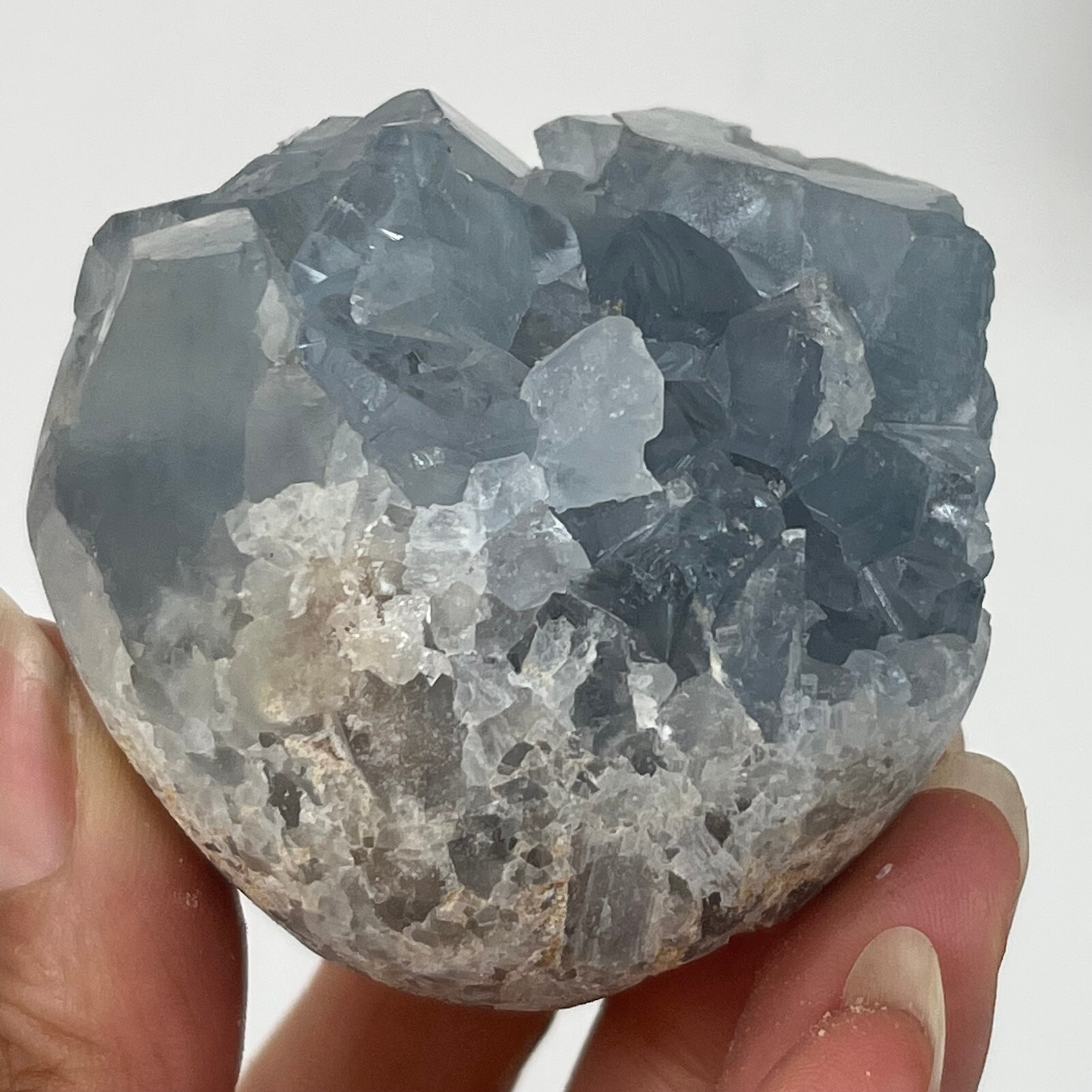 290g Natural Blue Celestite Crystal Geode Cave Mineral Specimen HEALING A54