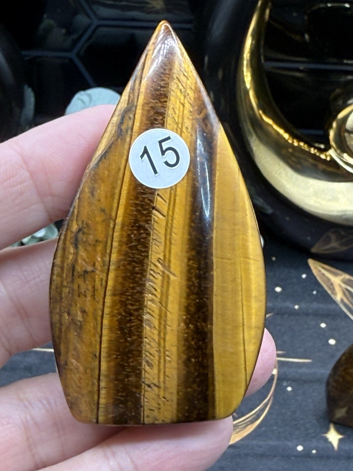Natural Tigers eye Candle Flames Points beautiful color Free shipping