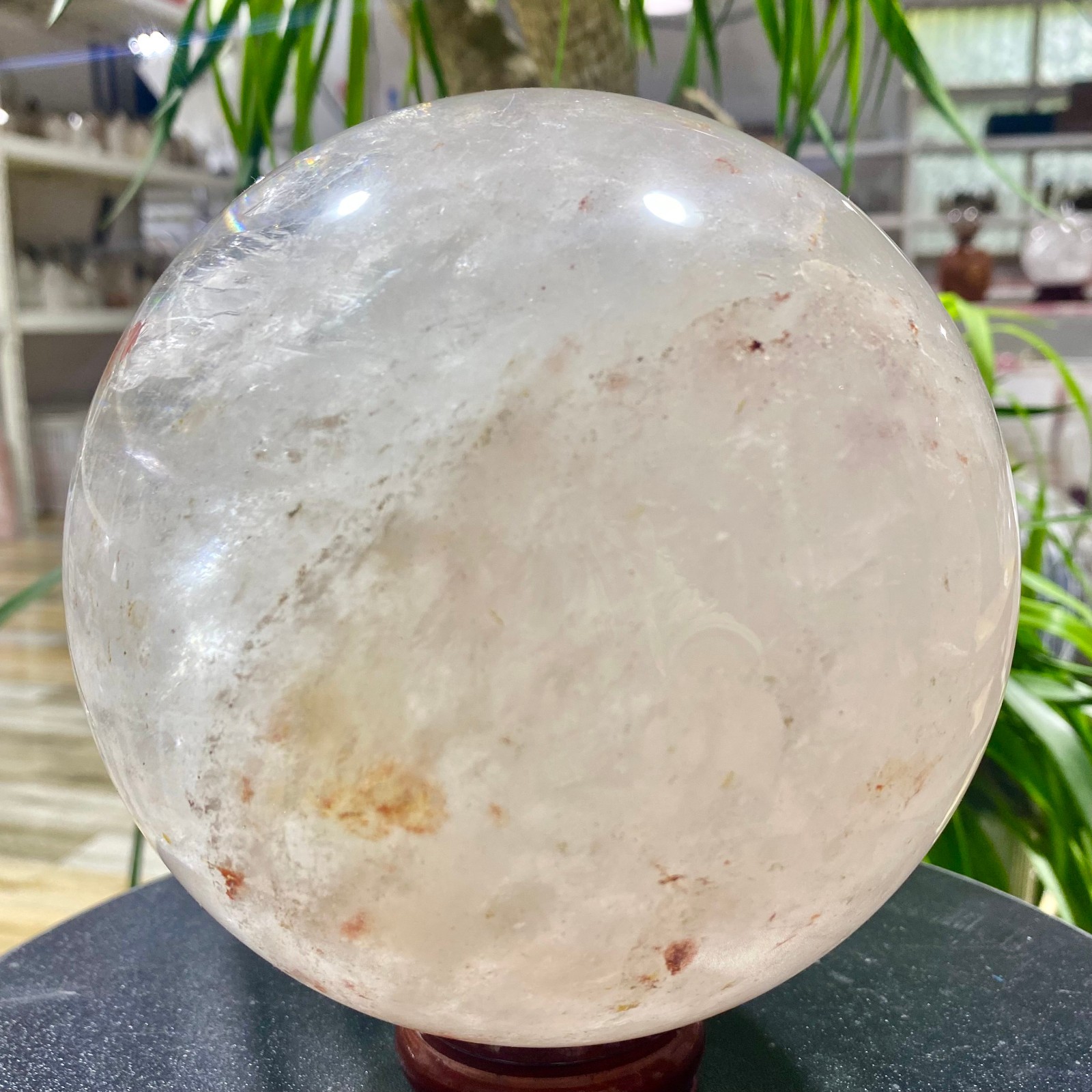 9.76LB white crystal transparent quartz crystal ball Reiki repair