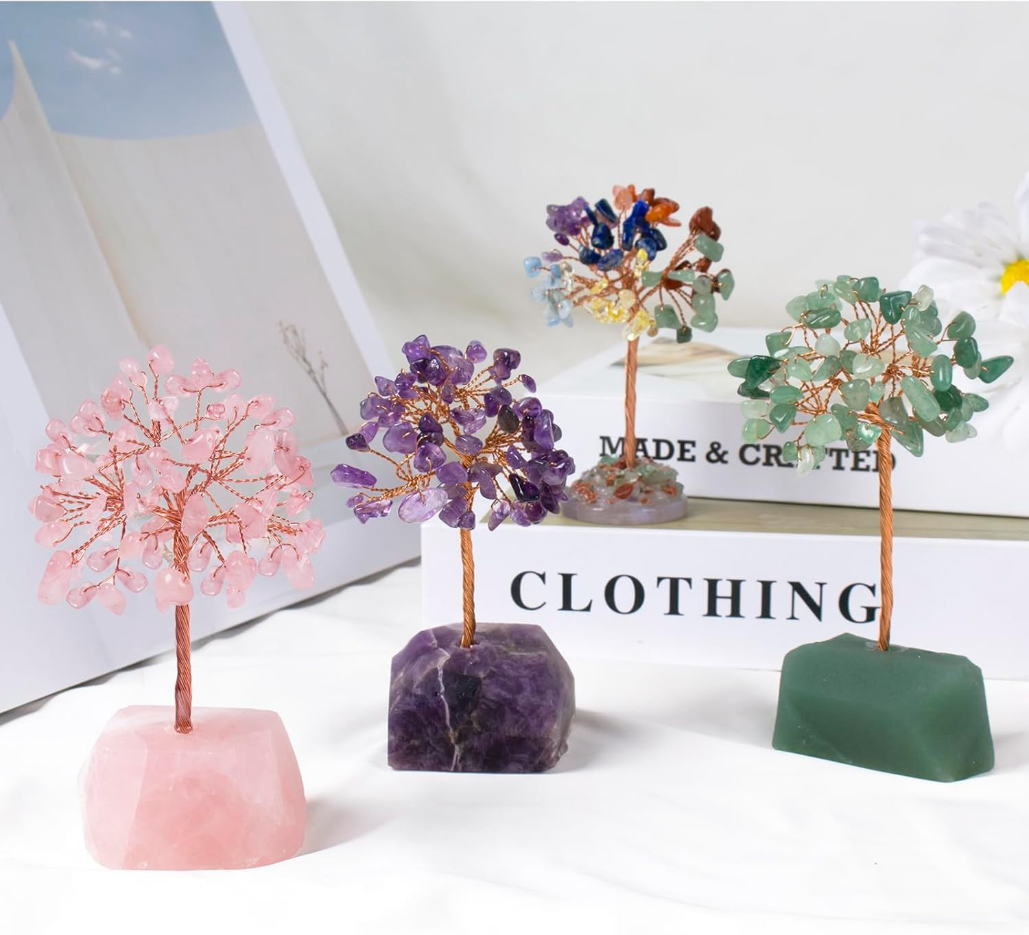 Amethyst Crystal Tree of Life,4 Inch Natural Healing Stones,Reiki Energy Money T