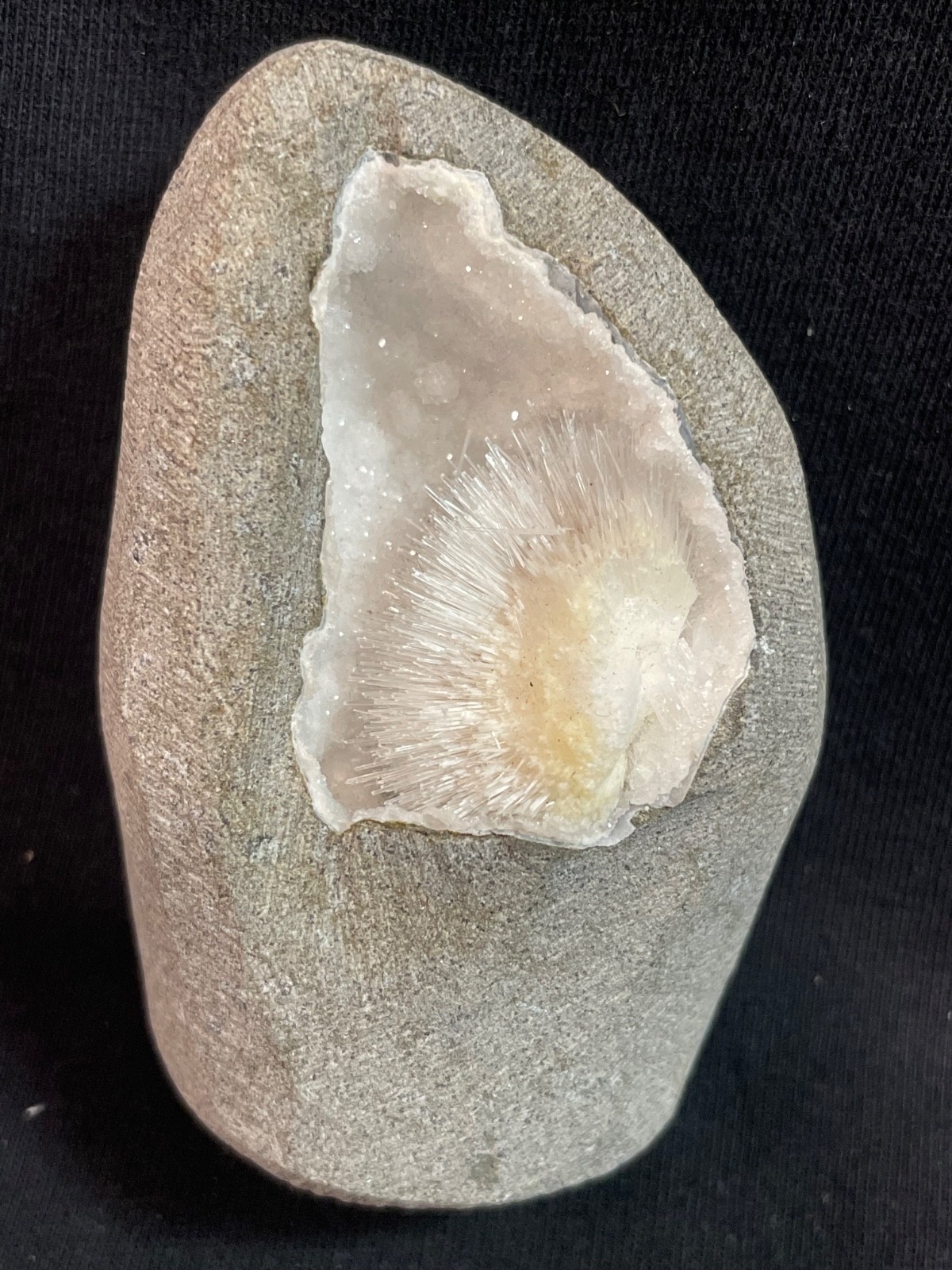 Stunning scolecite geode in awesome spray in natural formation specimen