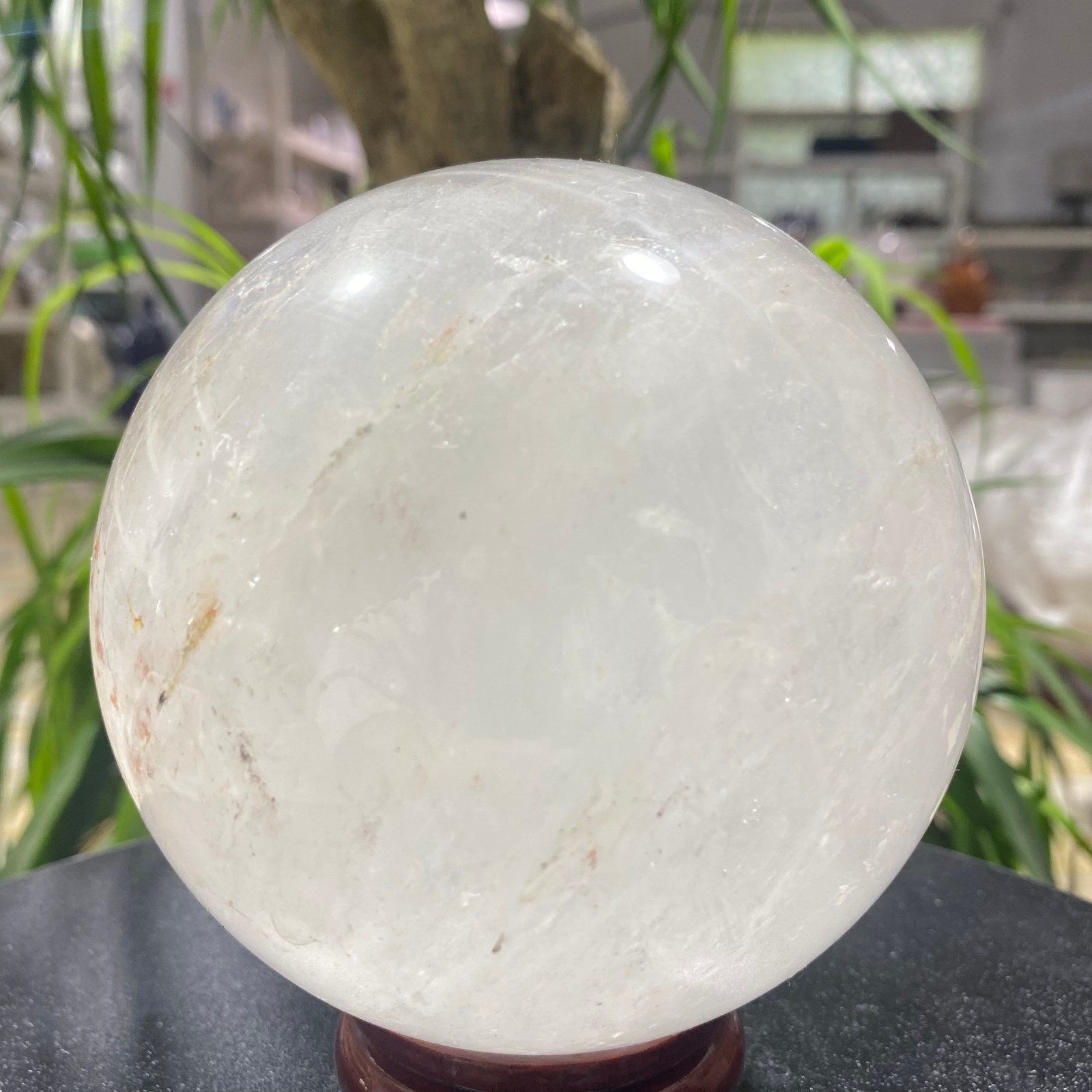 3.52LB white crystal transparent quartz crystal ball Reiki repair