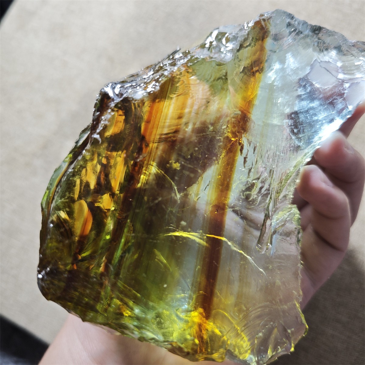 569g Multiple colors ANDARA triple vortex energy monatomic crystal specimen L240