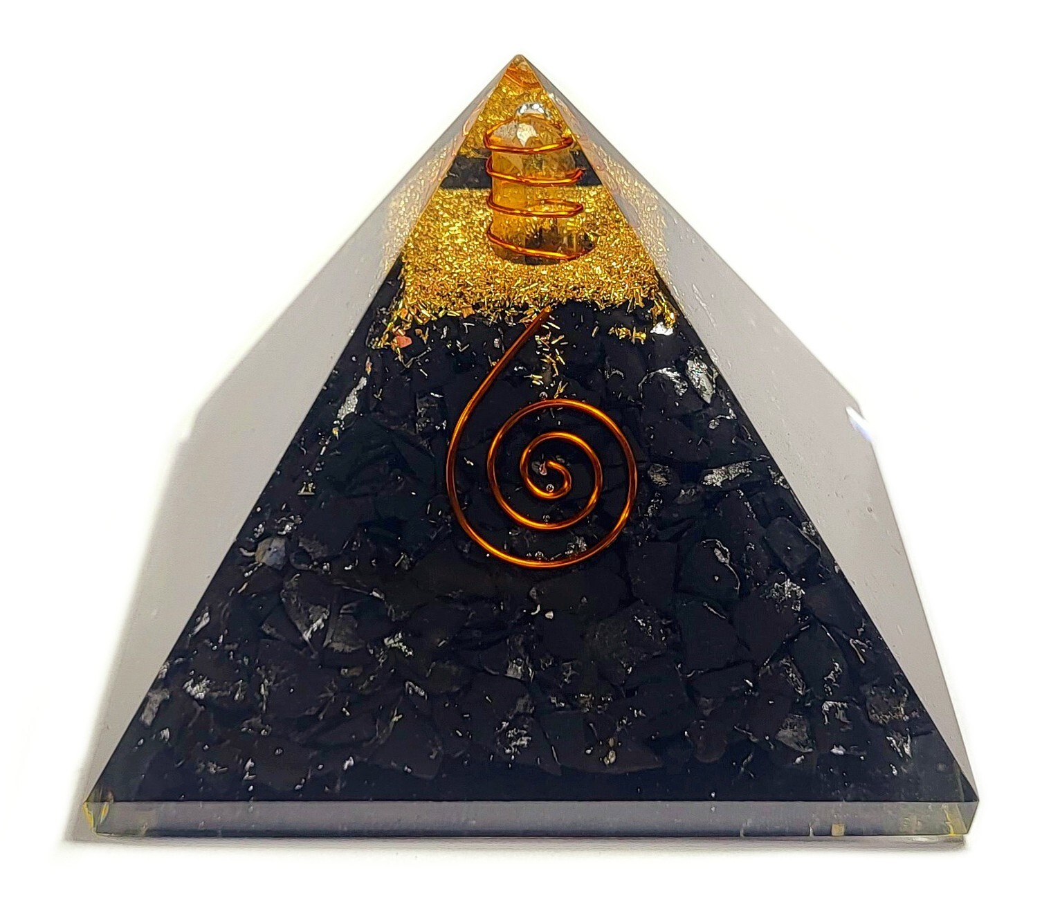 2.8″ Black Shungite Orgonite Orgone Pyramid Energy Reiki Heal Charged Generator