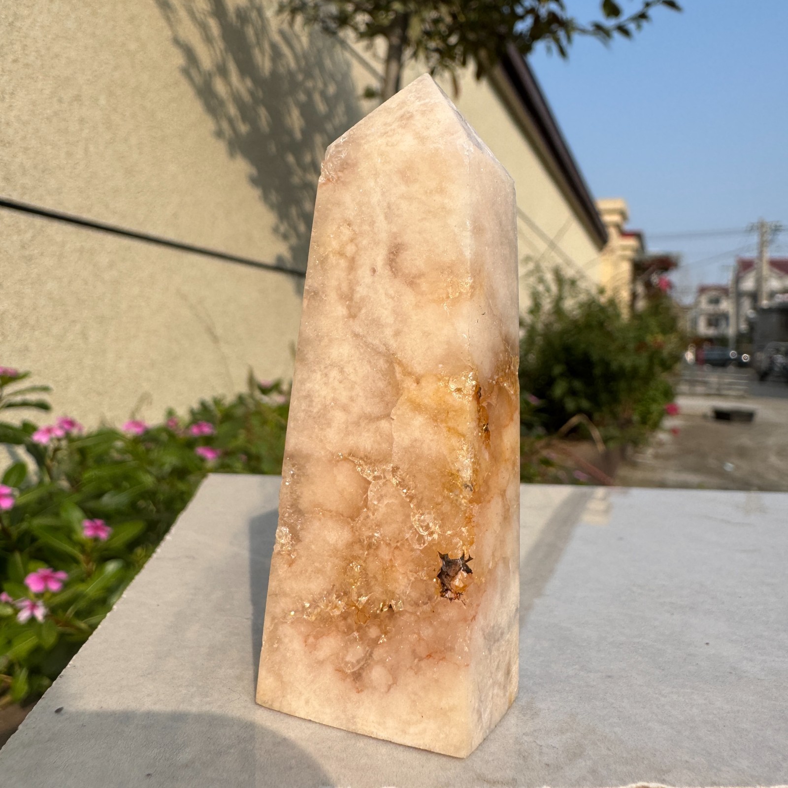62G Natural Pink Amethyst point tower Quartz Crystal Cluster Mineral Specimen