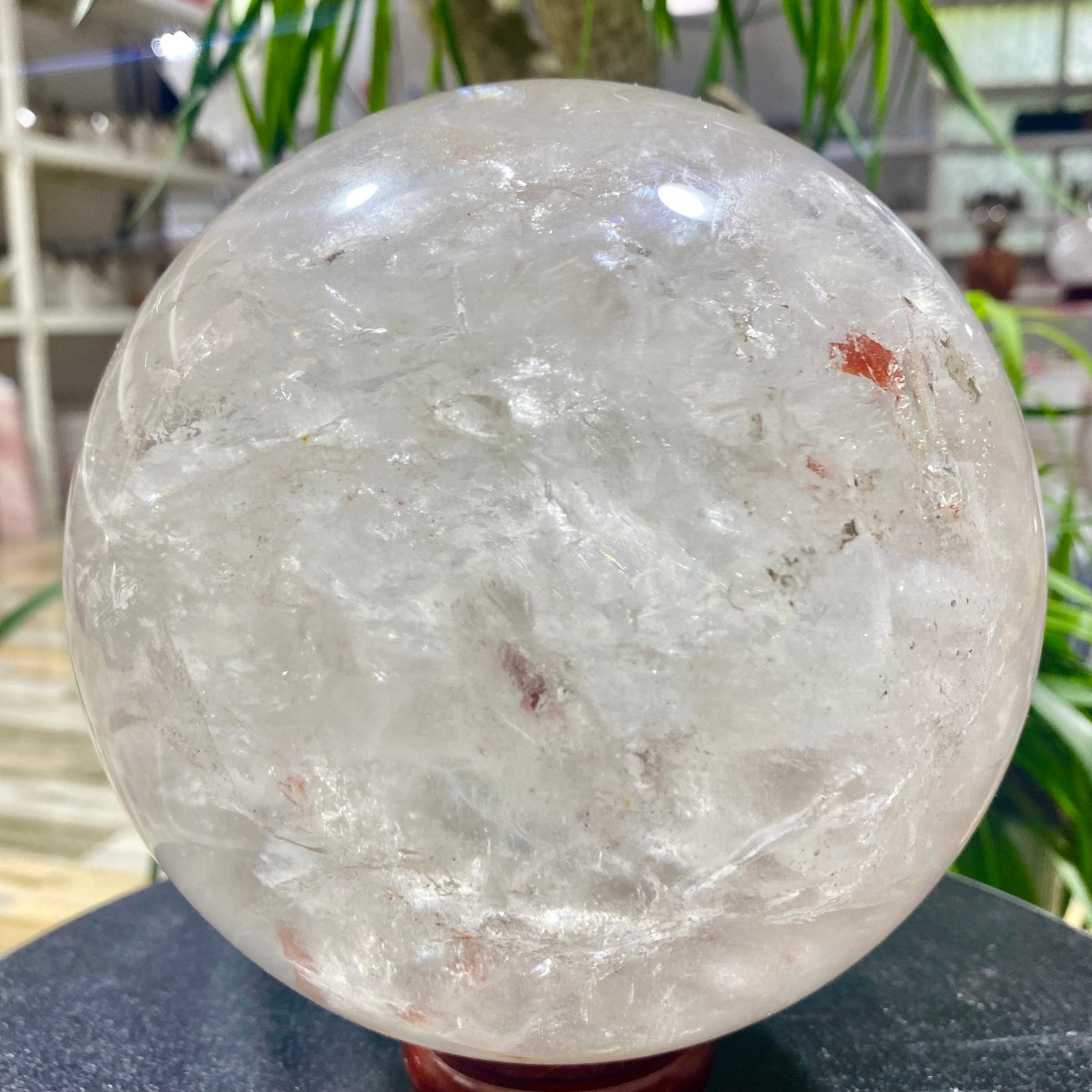 9.76LB white crystal transparent quartz crystal ball Reiki repair