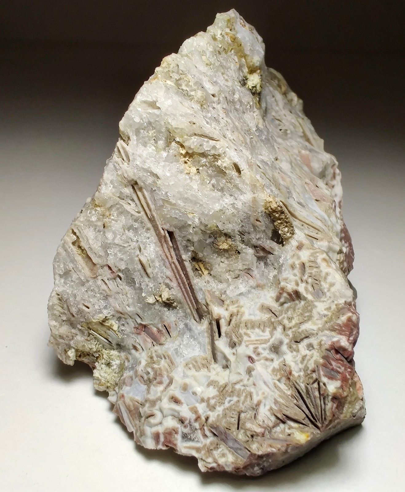 Anhydrite Quartz pseudo on matrix. Paterson, New Jersey. 209 grams.
