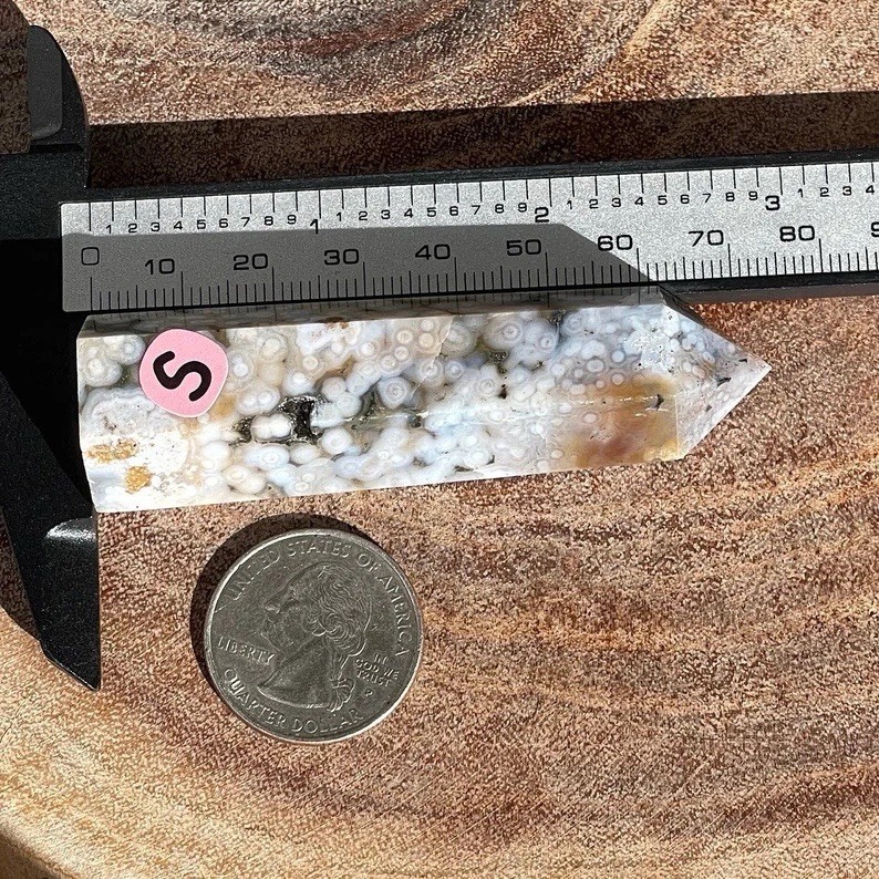 8th Vein Ocean Jasper Tower – Natural Blue & White Rare Bubble Jasper Point