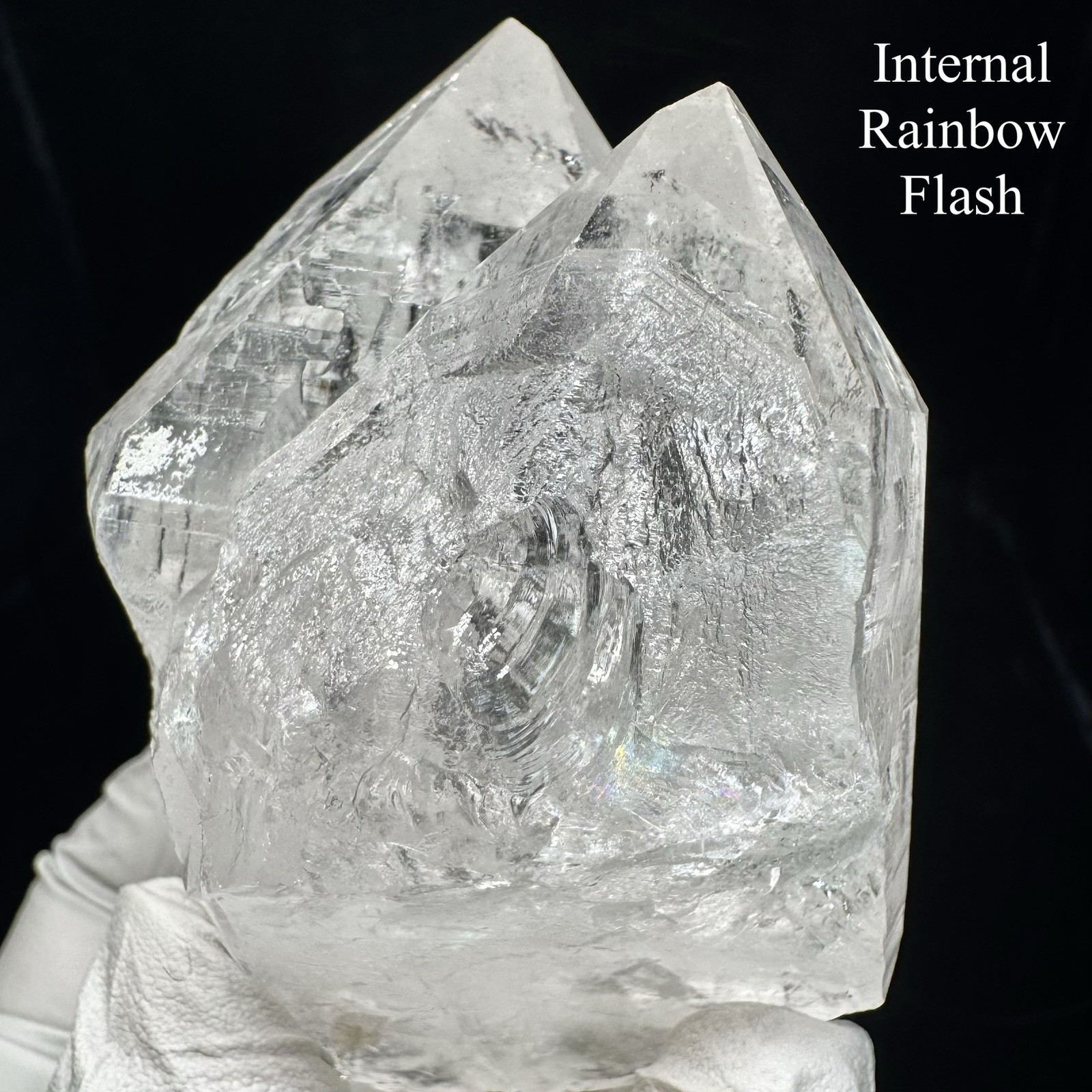 “The Twin Citadel” Ganesh Himalayan Twin Quartz Mica Rainbow Akashic Crystal