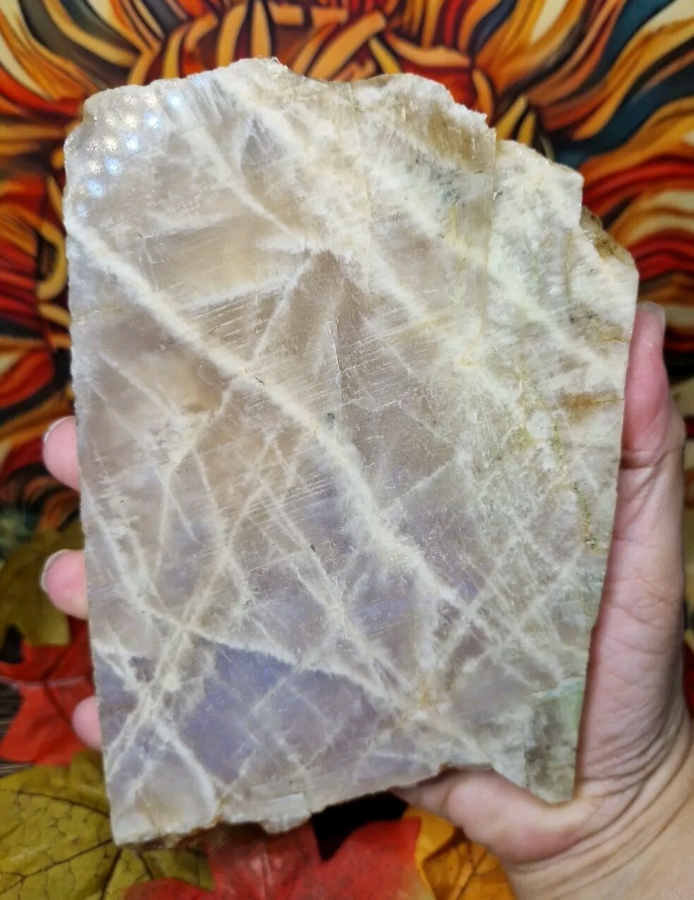 Stunning Moonstone Crystal Slab 170x110mm 460g – Display, Altar, Charging