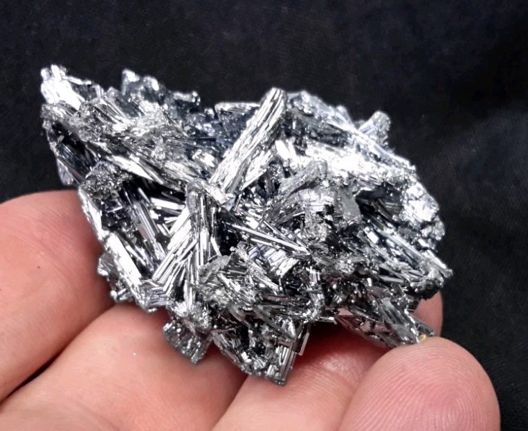 2″ Shiny STIBNITE Cluster on Matrix from Lianyungang, China