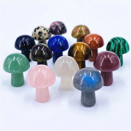 25pcs Mini Crystal Mushrooms Agate Stones Natural Quartz Crystal Healing