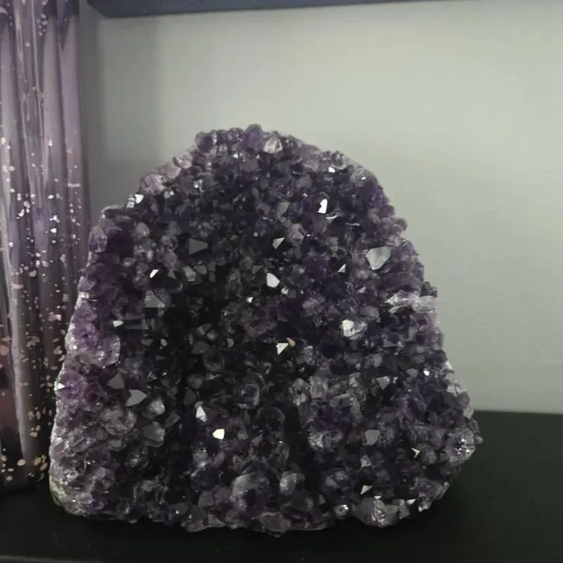 250G Natural Amethyst Raw Geode Cluster Purple Quartz Crystal Art Home Decor