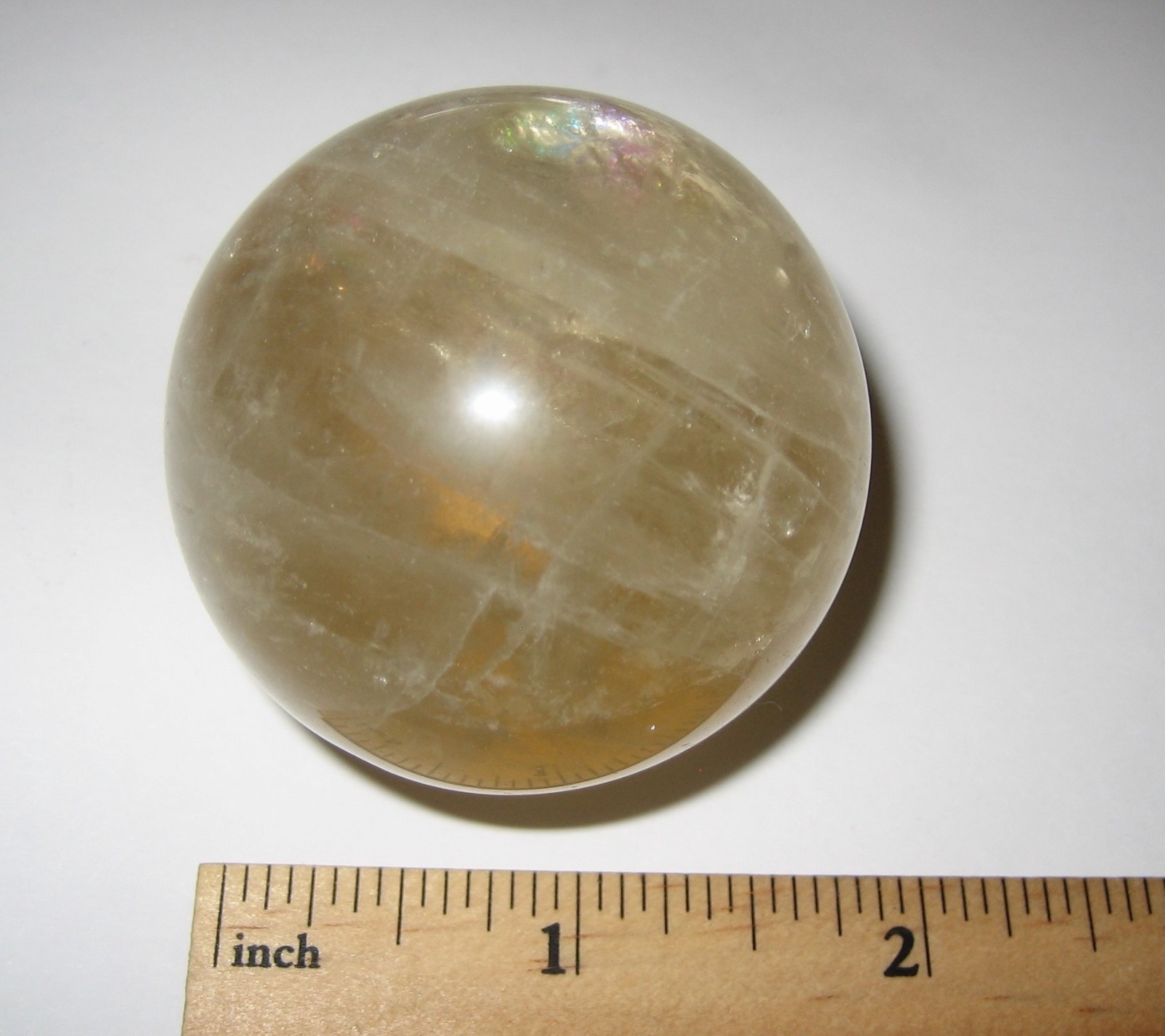 2″ (50mm) POLISHED NATURAL CITRINE QUARTZ CRYSTAL STONE SPHERE ~ 162.2grams *1