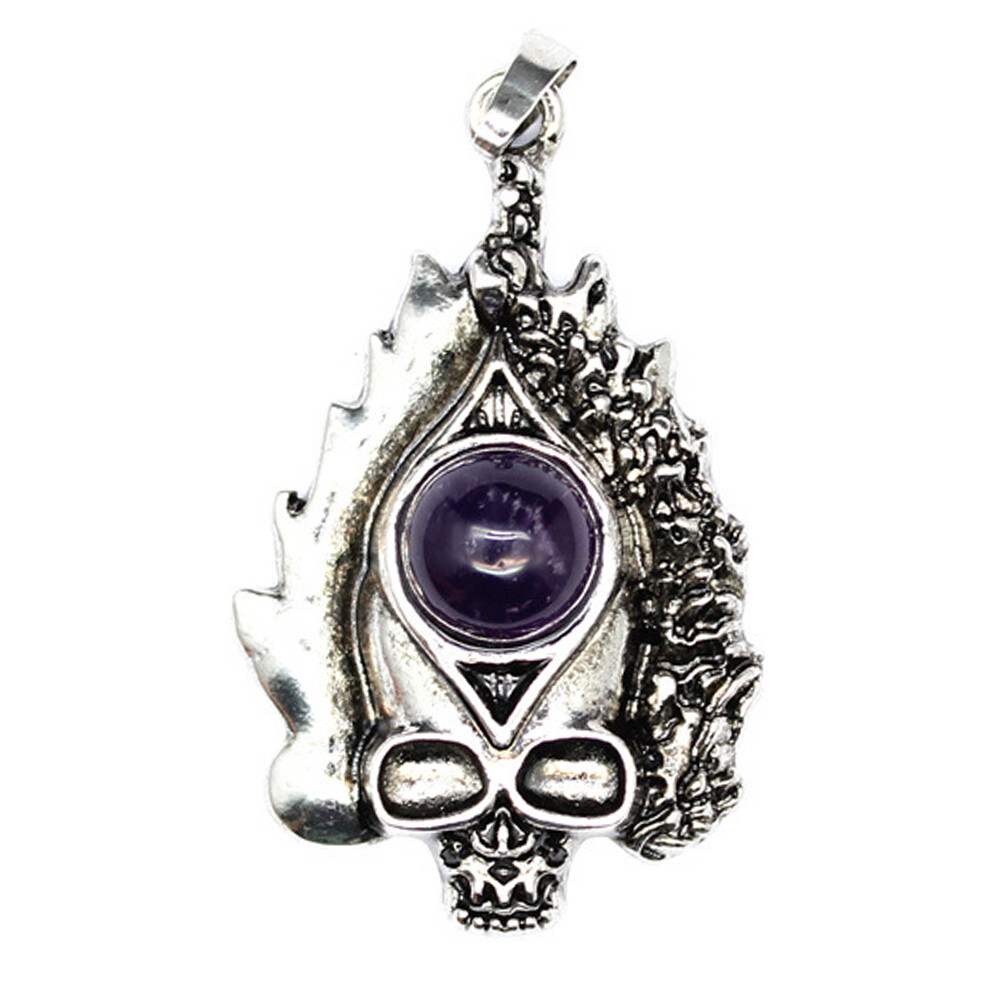 Chakra Natural Crystal Skull Head Skeleton Pendant Stone Bead Gift Healing Reiki