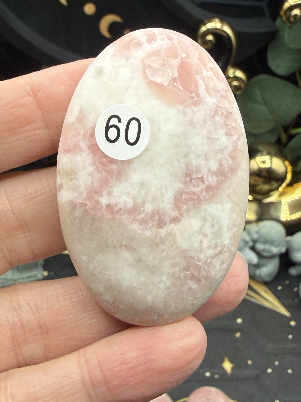 Natural Pink Opal Smooth raw finish Palmstones pocket stone Free shipping