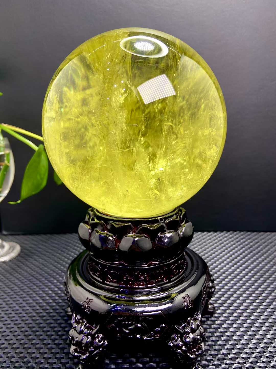 4.5LB Natural Citrine Quartz Sphere Crystal Ball Energy Reiki Healing Gem 115mm