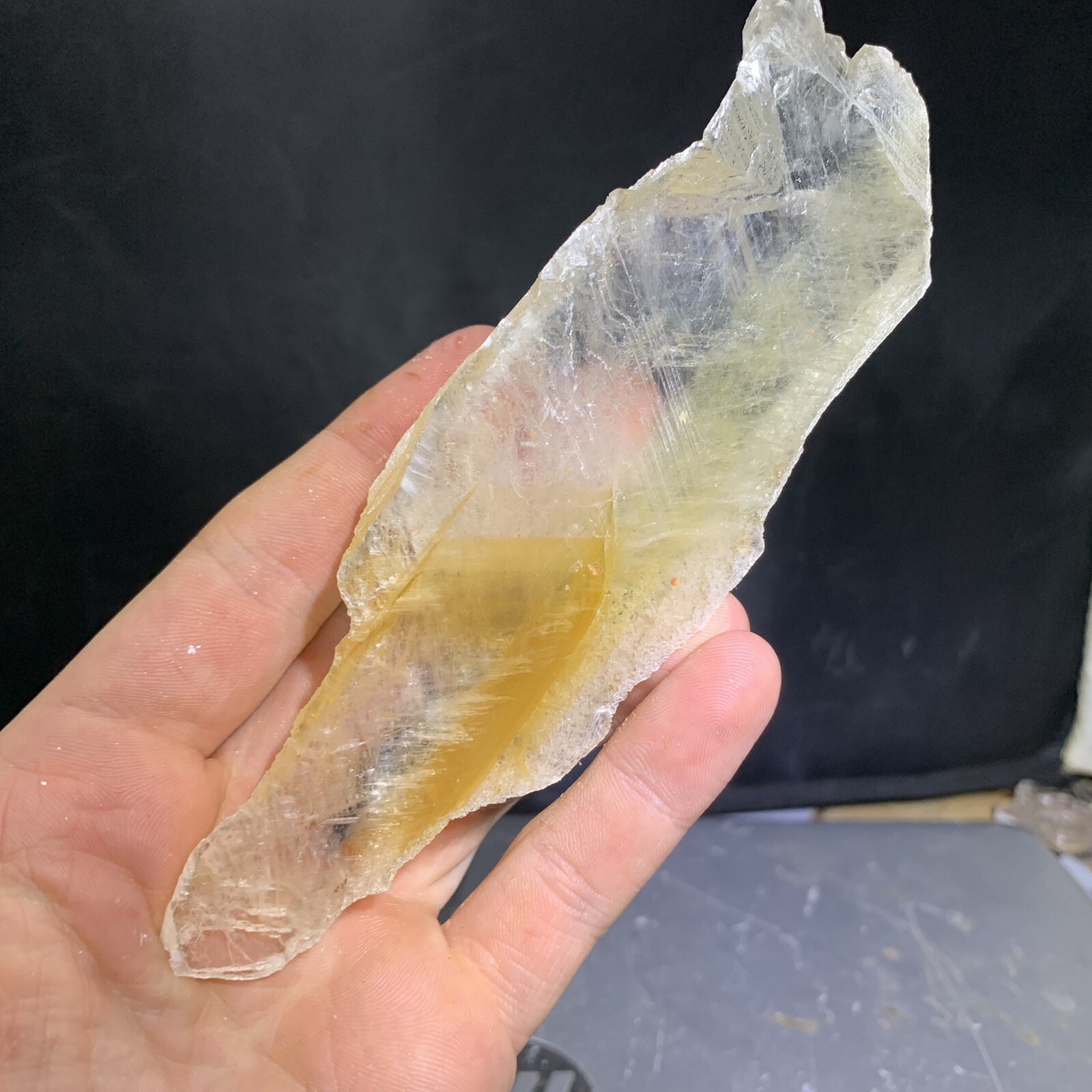 Clear Selenite Golden Phantom aka: Gypsum | Utah