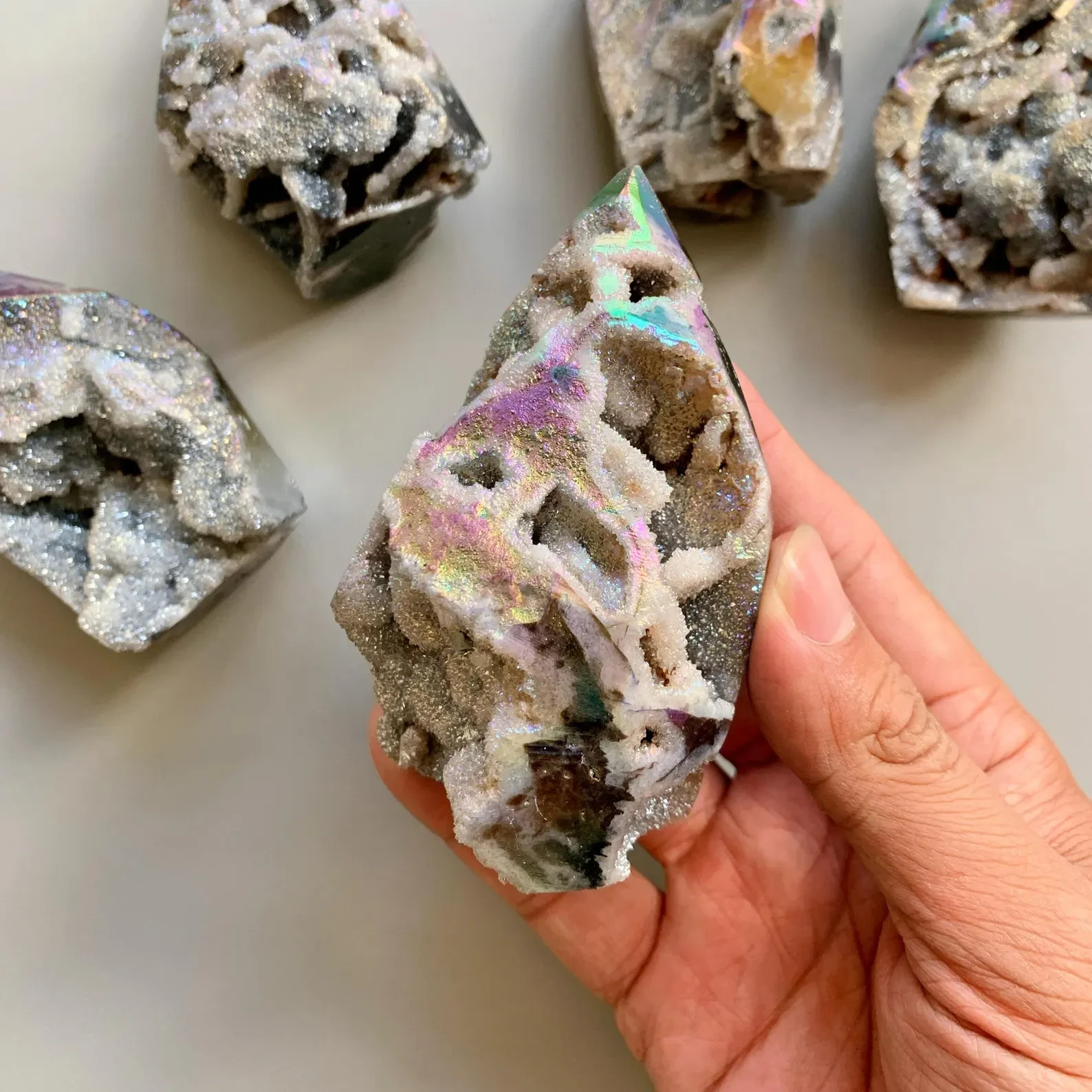 Angel Aura Sphalerite Crystal Cluster Chunk Tower Ornament Witch Altar Decor
